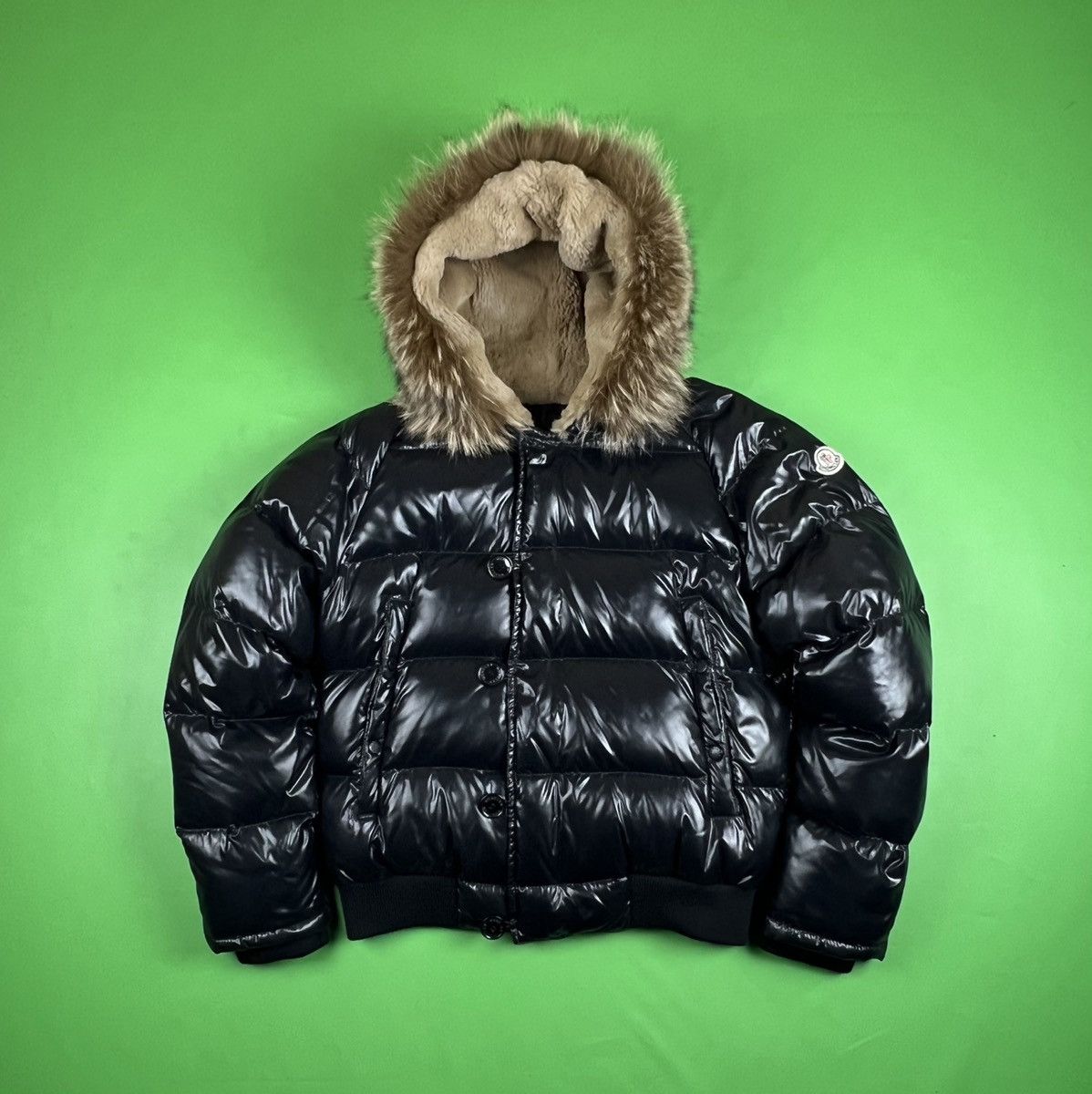 Moncler Moncler Bulgarie Real Fur Nylon Down Puffer Bomber Jacket Grailed