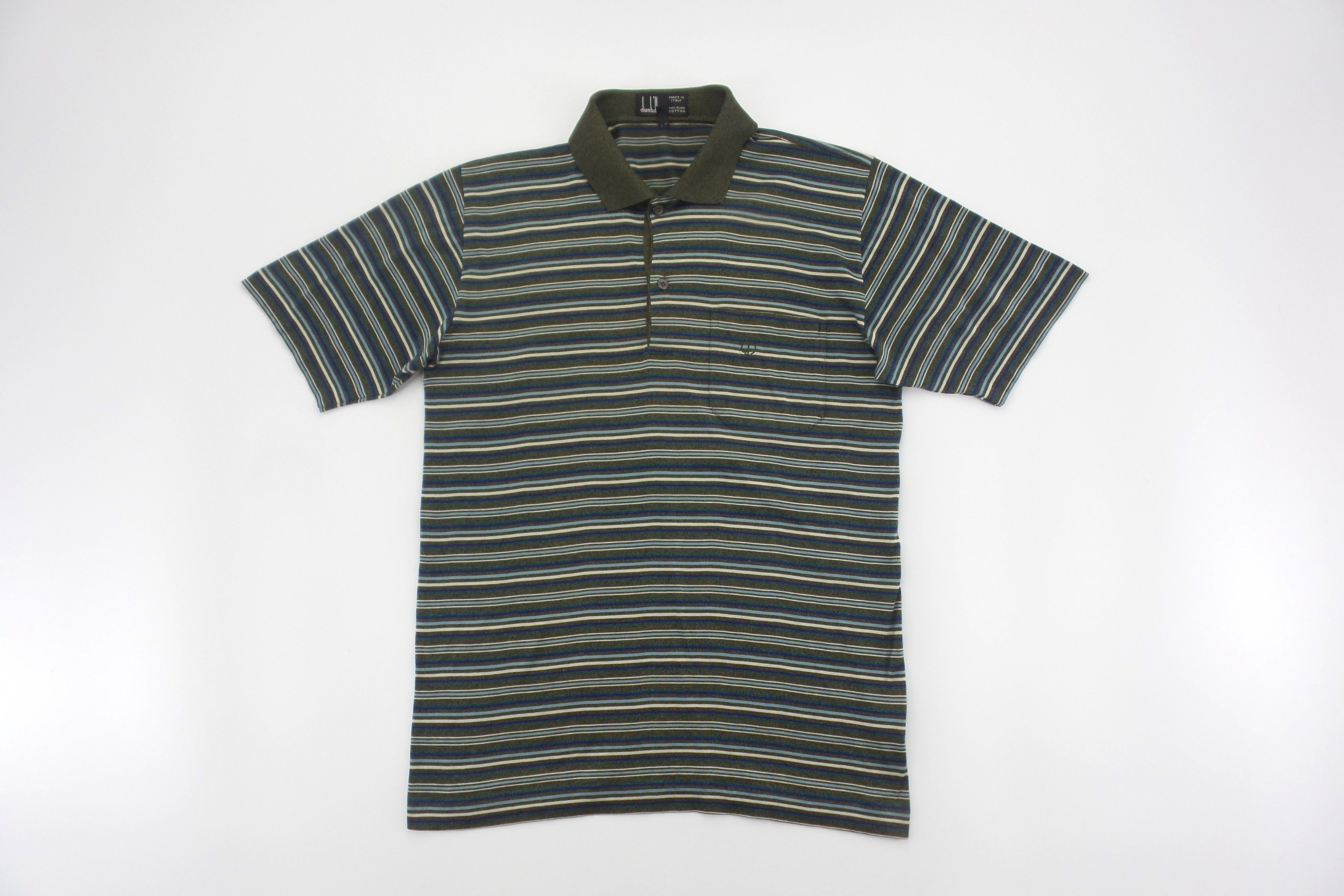 Alfred Dunhill × Vintage Alfred Dunhill Single Pocket Stripes Polo's Size US M / EU 48-50 / 2 - 1 Thumbnail