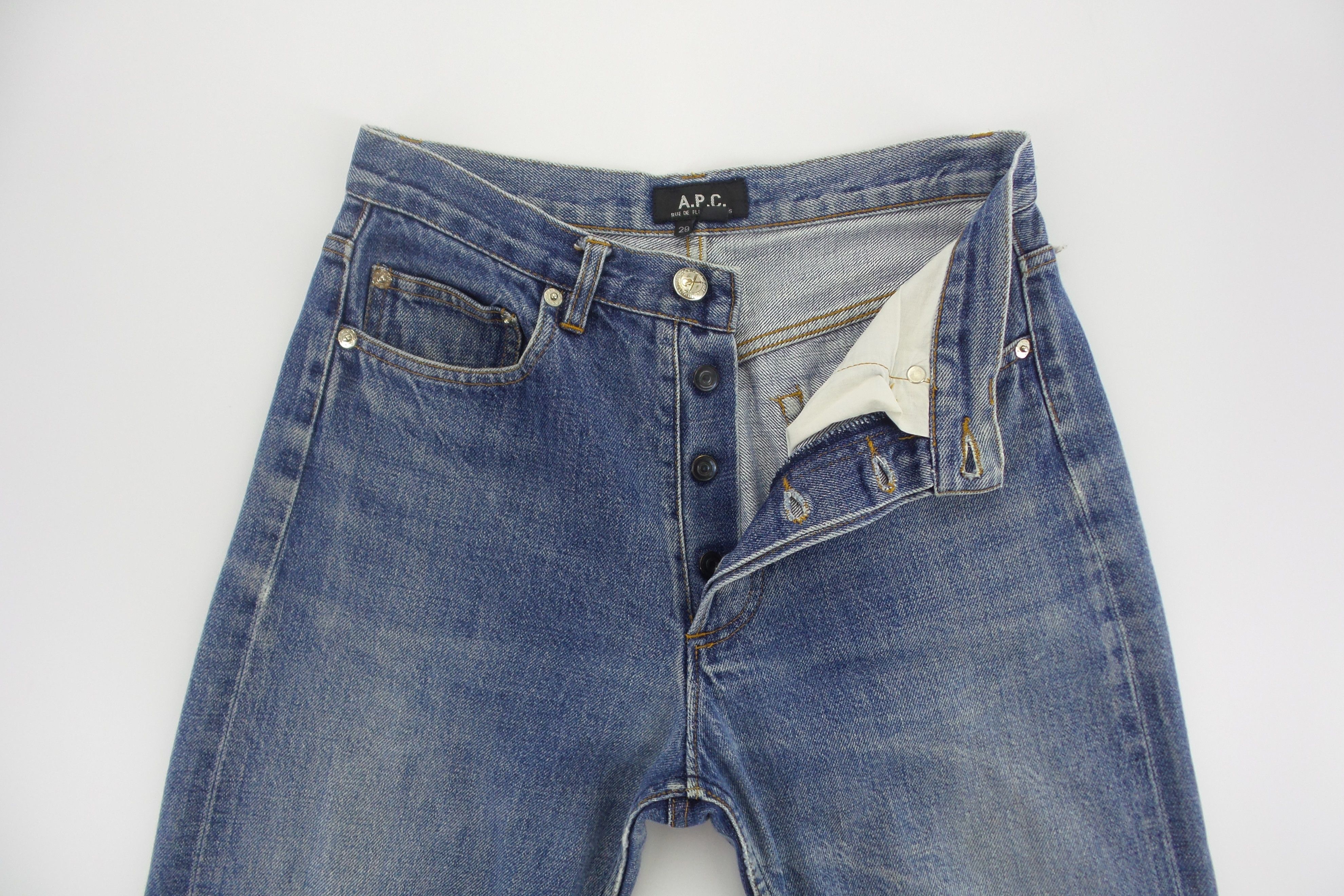 A.P.C. A.P.C Button Fly Stonewashed Selvedge Jeans W27xL37.5 Size US 27 - 2 Thumbnail