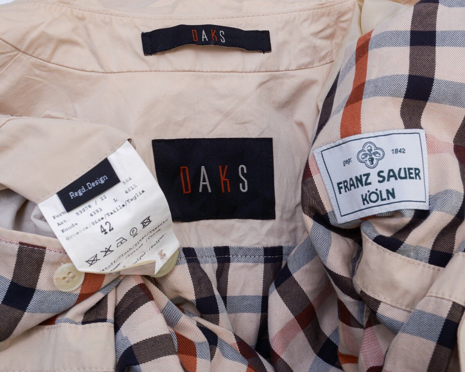 DAKS × Vintage Trench Mac Overcoat Coat Mac Mod Classic Button Raincoat Size L / US 10 / IT 46 - 6 Thumbnail