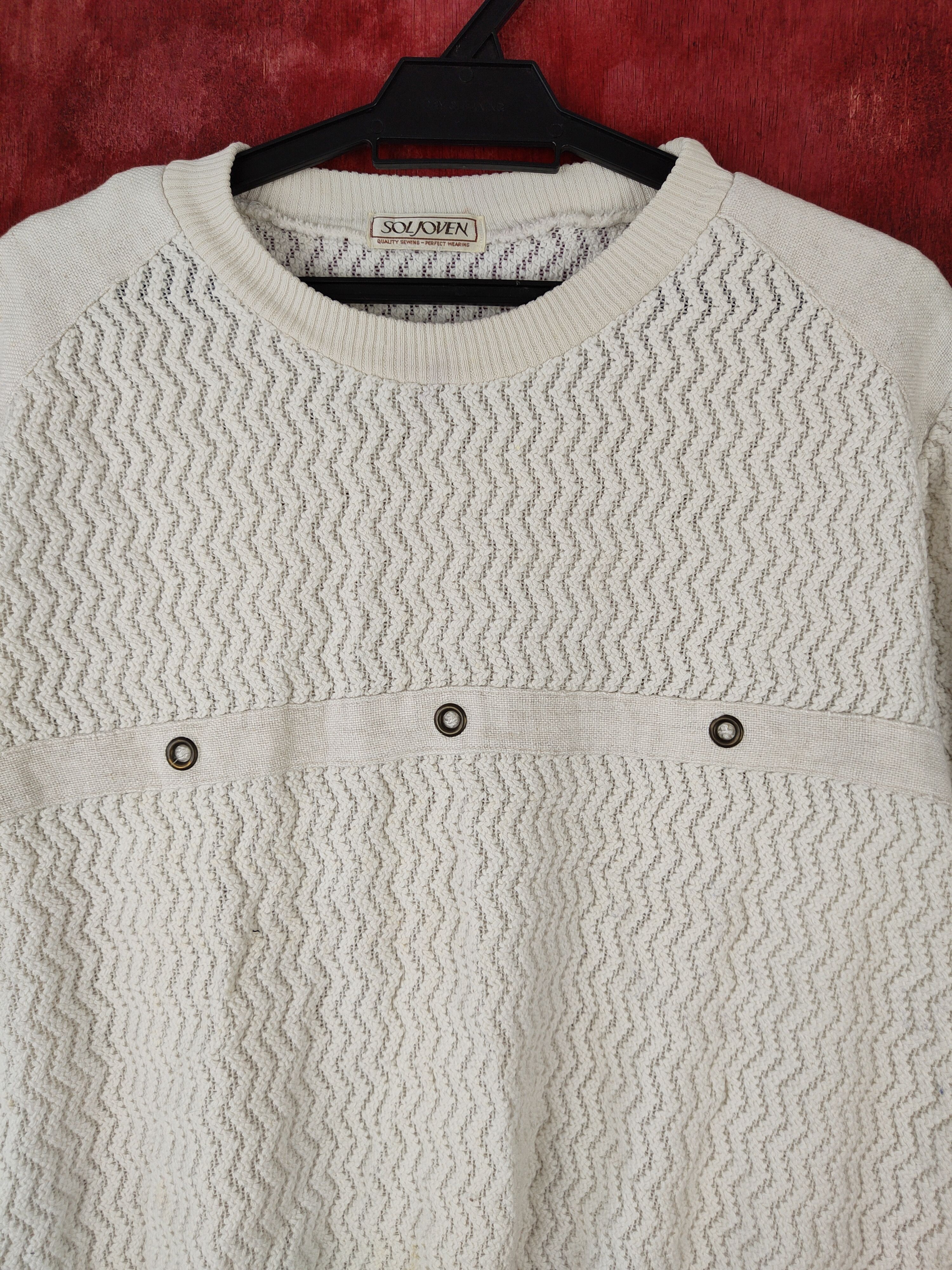 Japanese Brand Soljoven White sweatshirt Knitwear #S365 Size US L / EU 52-54 / 3 - 2 Thumbnail