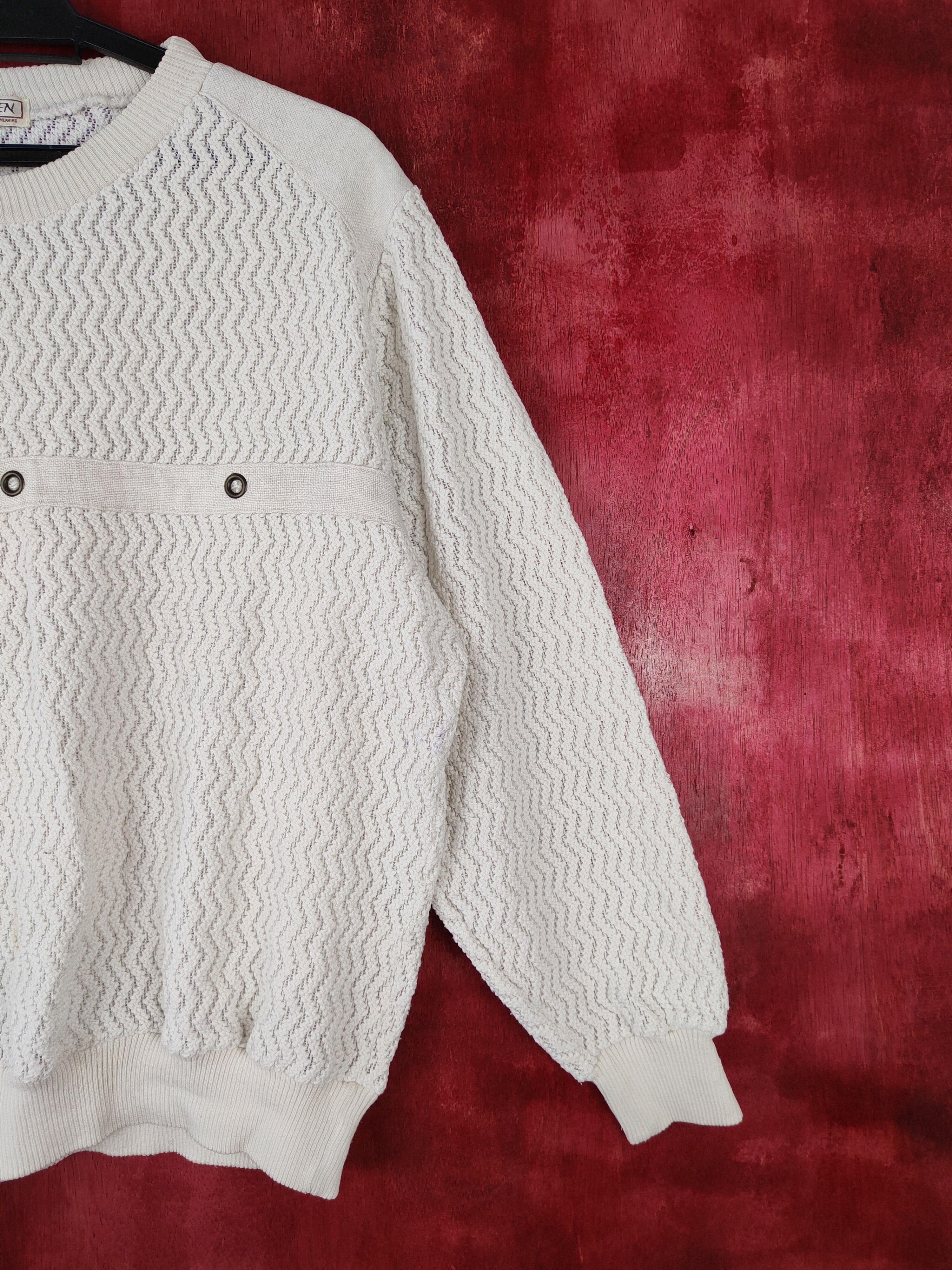Japanese Brand Soljoven White sweatshirt Knitwear #S365 Size US L / EU 52-54 / 3 - 4 Thumbnail