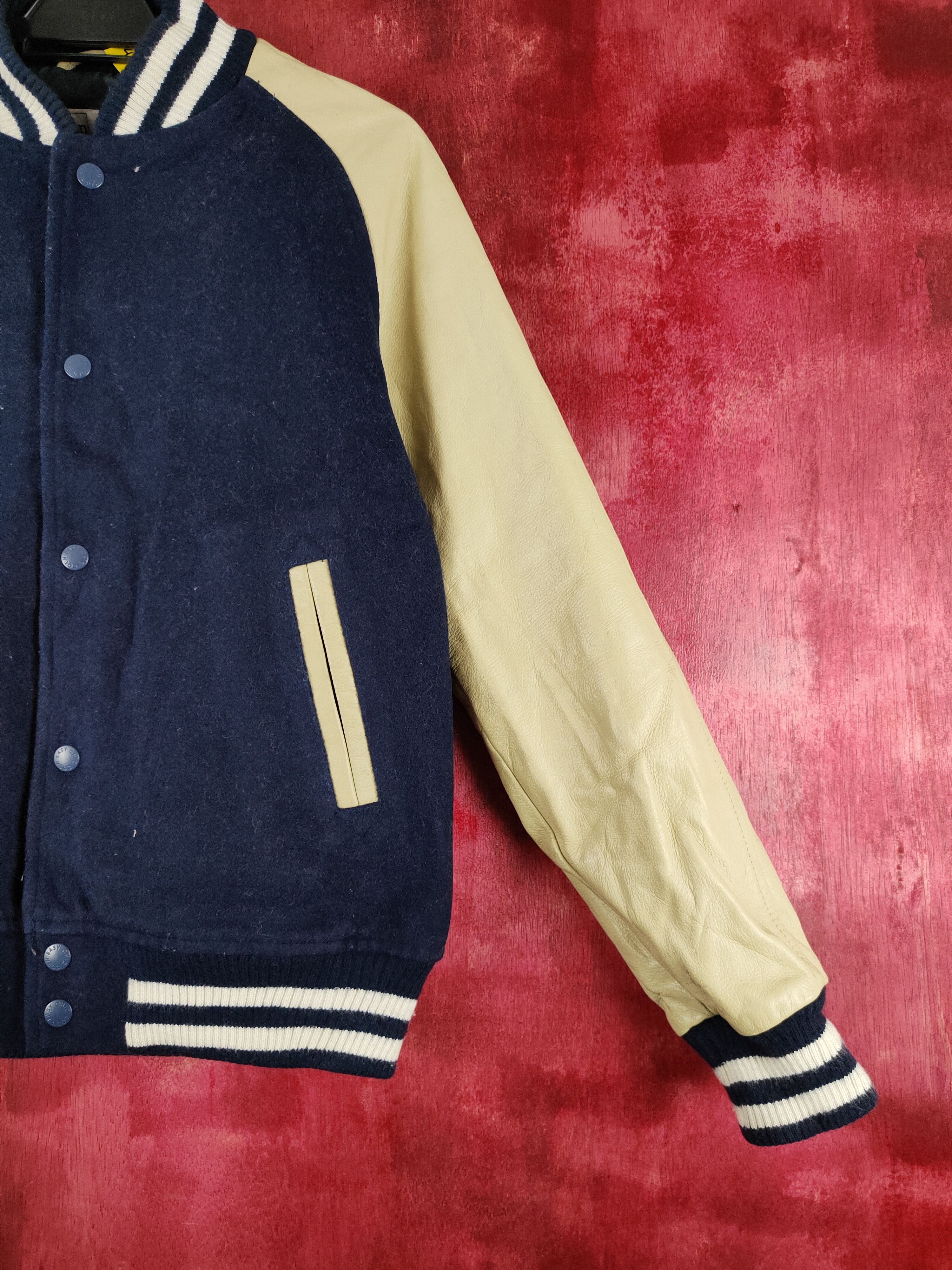 Japanese Brand Coen Dark Blue Sweater varsity jacket #S326 Size US S / EU 44-46 / 1 - 5 Thumbnail
