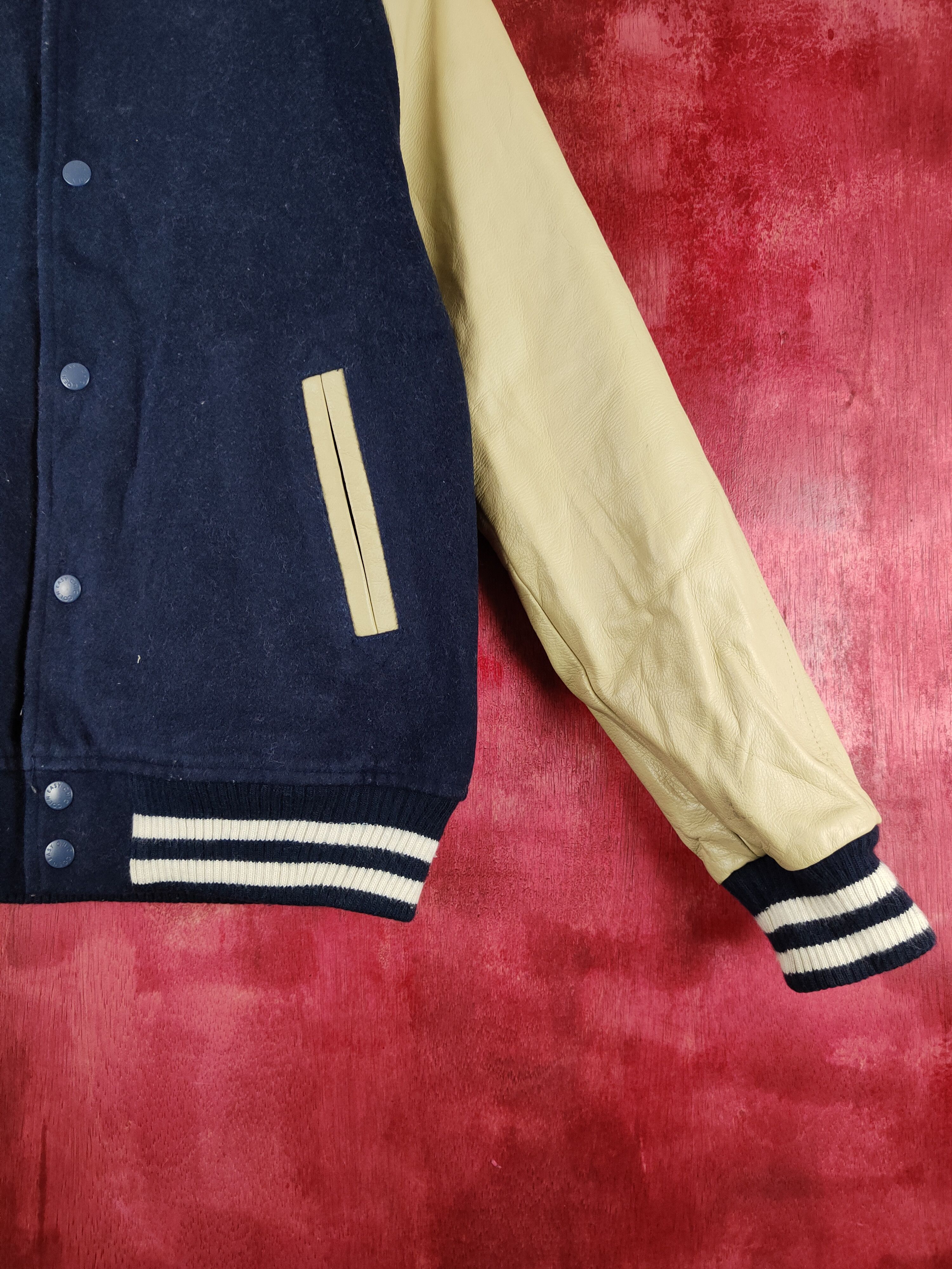 Japanese Brand Coen Dark Blue Sweater varsity jacket #S326 Size US S / EU 44-46 / 1 - 6 Thumbnail