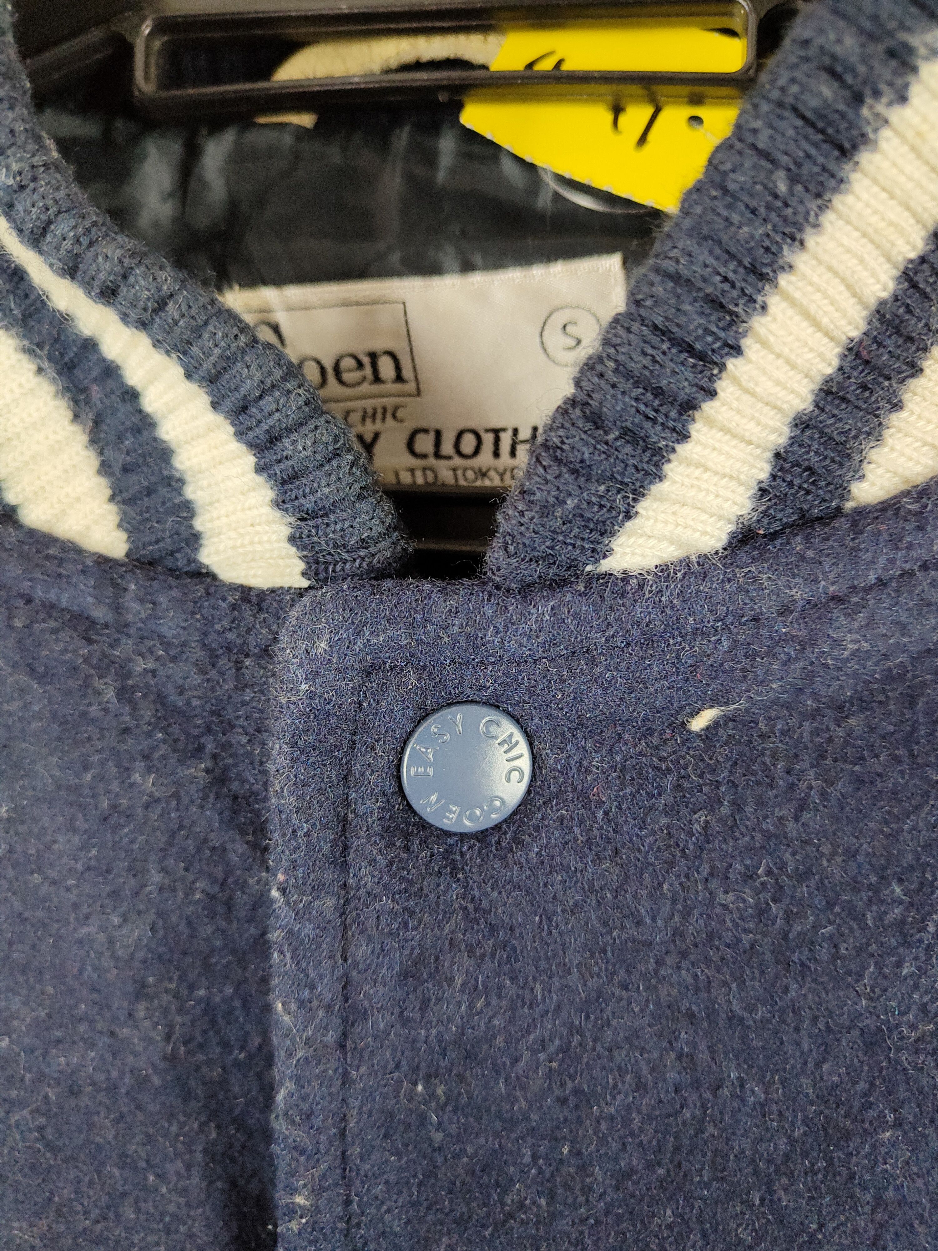 Japanese Brand Coen Dark Blue Sweater varsity jacket #S326 Size US S / EU 44-46 / 1 - 10 Thumbnail