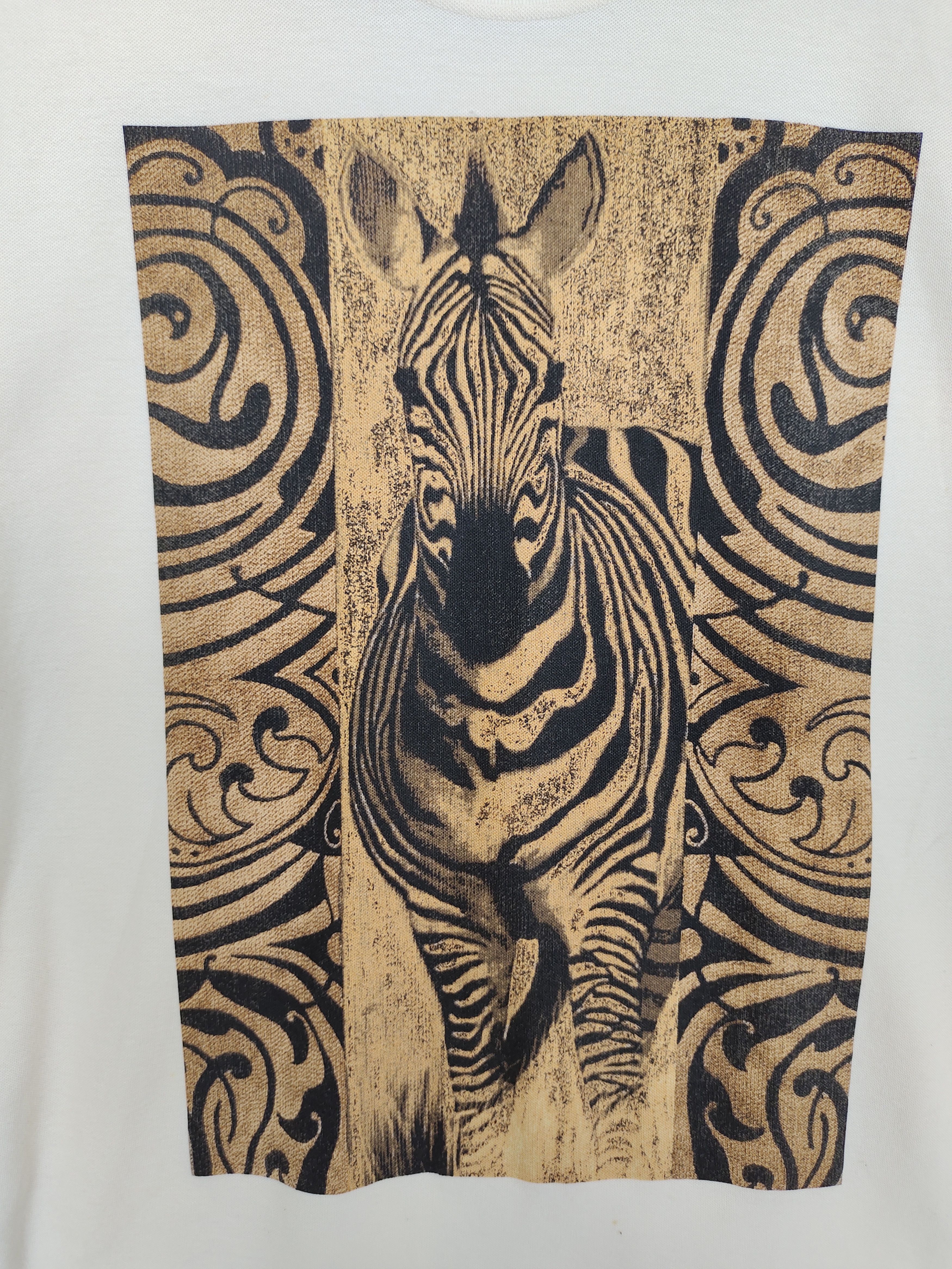 Vintage Vintage 90s ZEBRA Fractal Psychedelic Art T Shirt Size US S / EU 44-46 / 1 - 2 Thumbnail