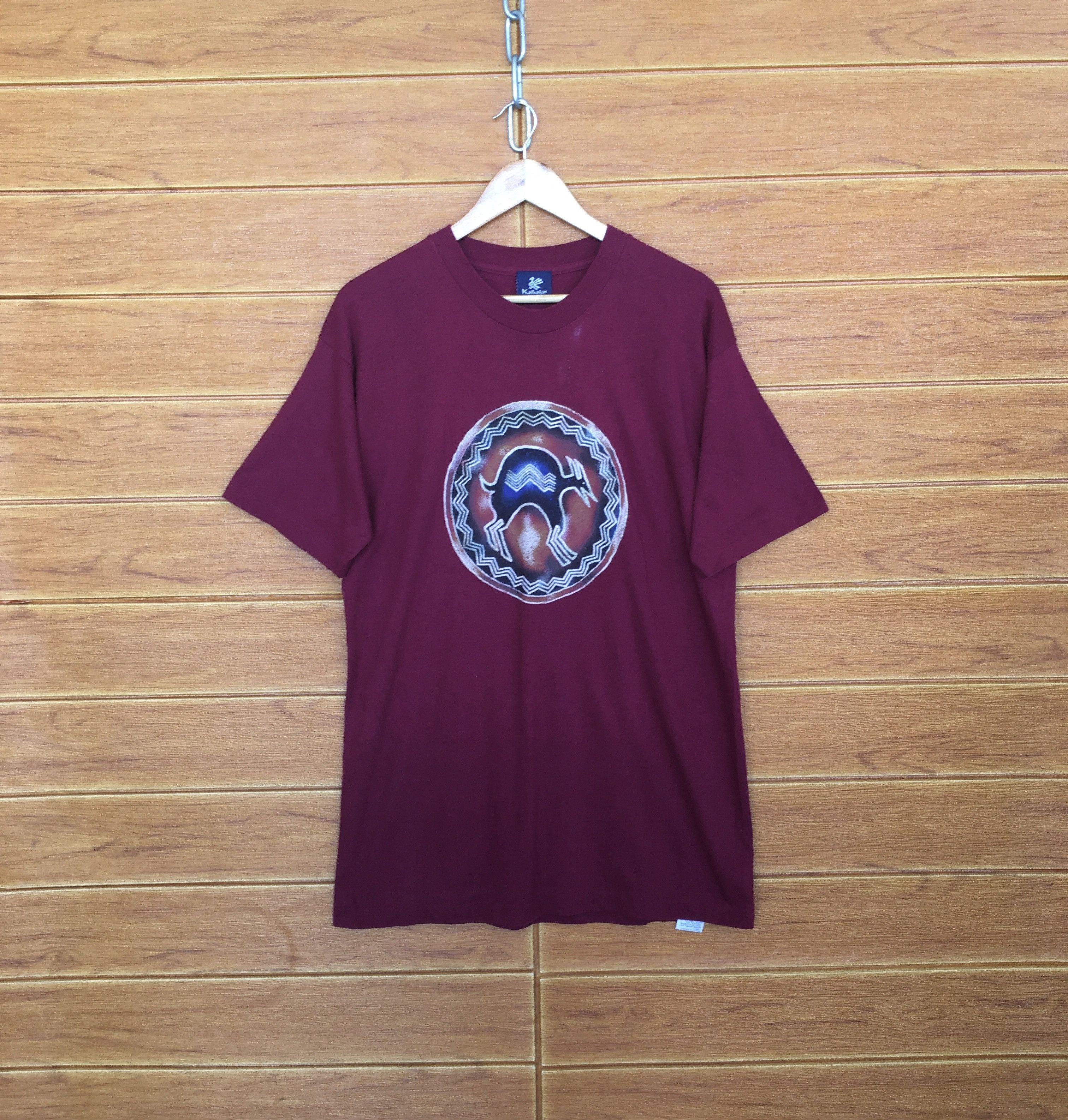 Man Made In Australia Vintage 90s Kaikabx T-Shirt / Native / Navajo Design Size US L / EU 52-54 / 3 - 1 Thumbnail