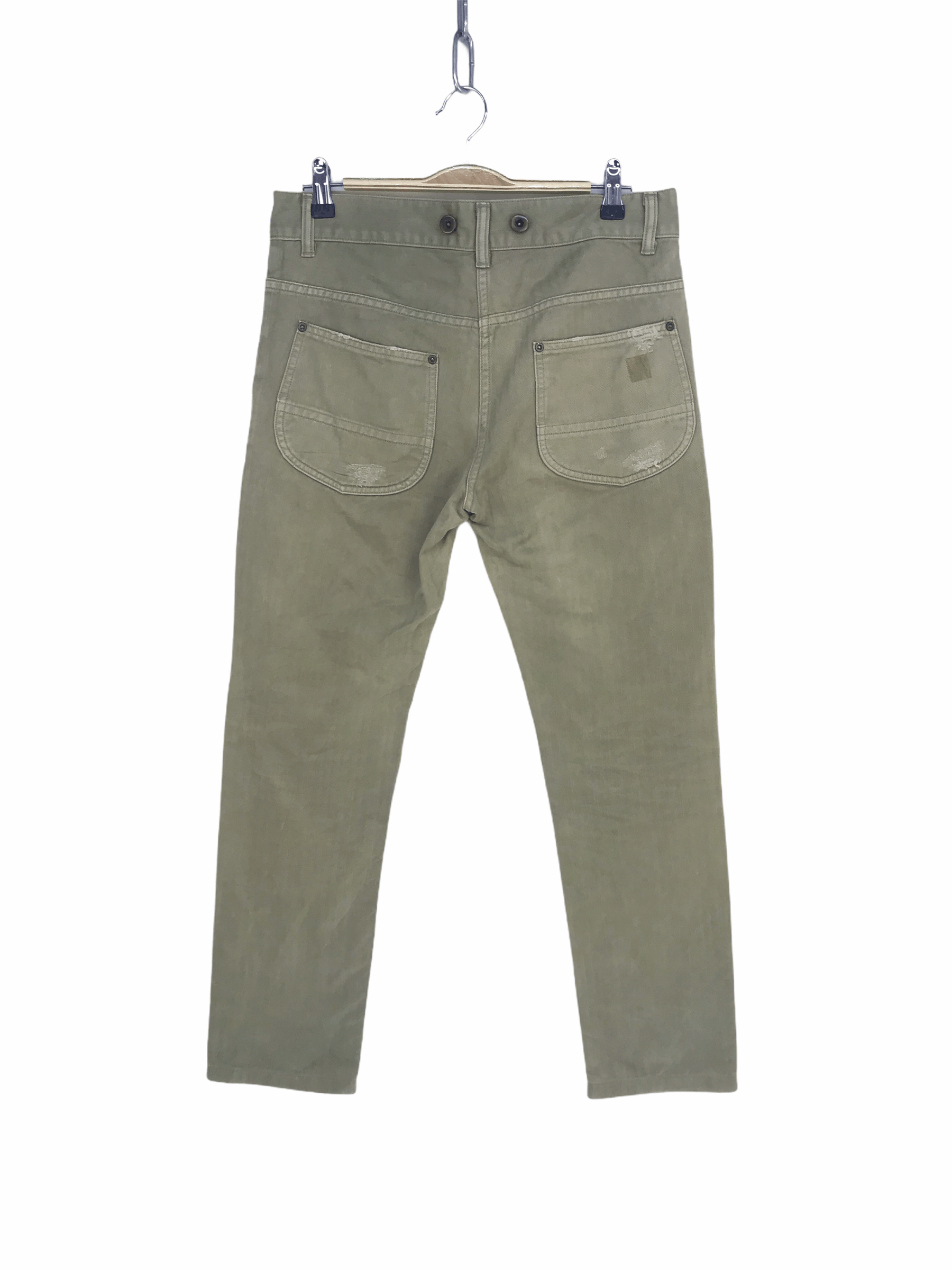 Hysteric Glamour DELAVE Olive Green Herringbone Twill Military Pants Size US 32 / EU 48 - 1 Thumbnail