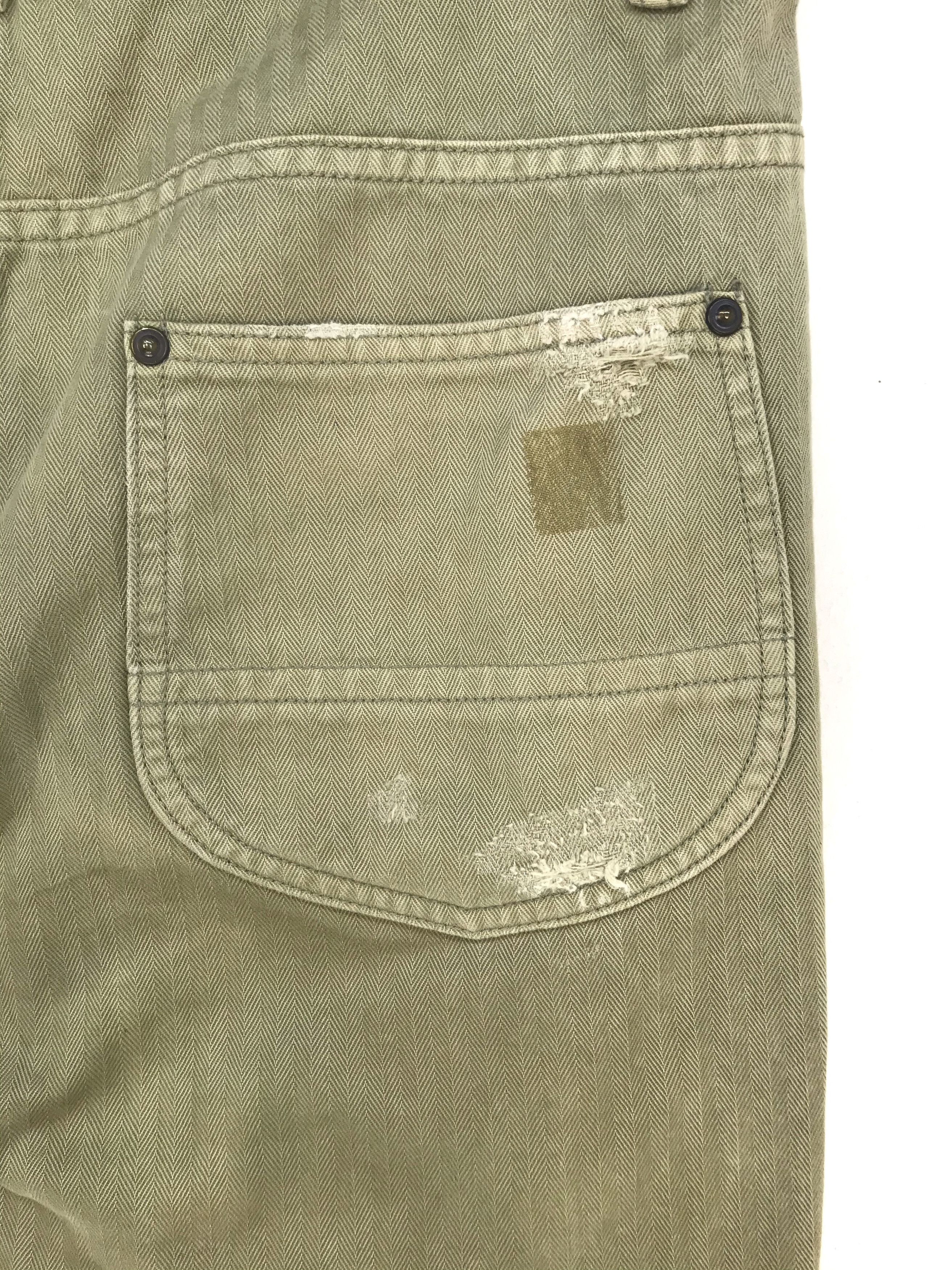 Hysteric Glamour DELAVE Olive Green Herringbone Twill Military Pants Size US 32 / EU 48 - 7 Thumbnail