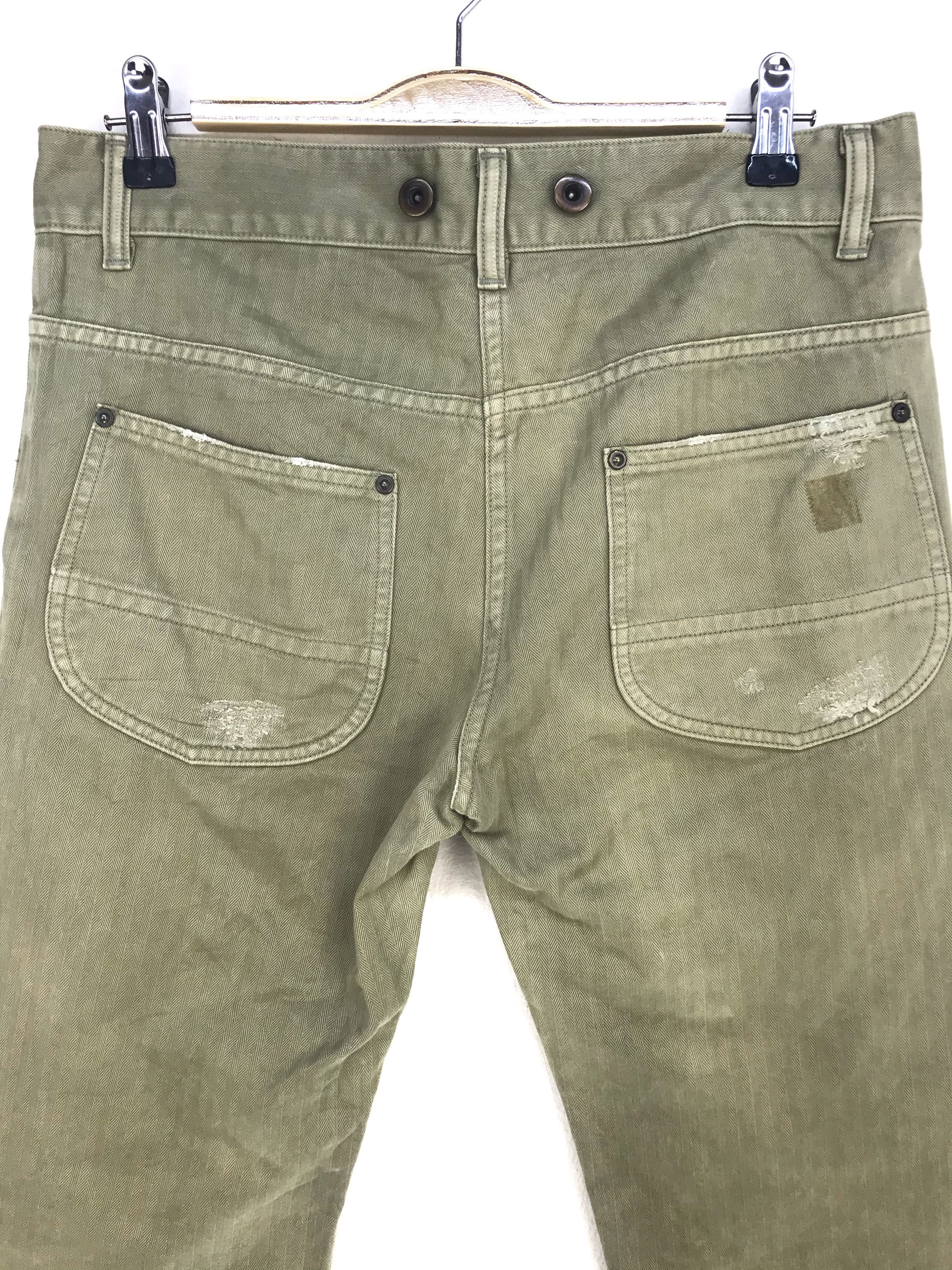 Hysteric Glamour DELAVE Olive Green Herringbone Twill Military Pants Size US 32 / EU 48 - 6 Thumbnail
