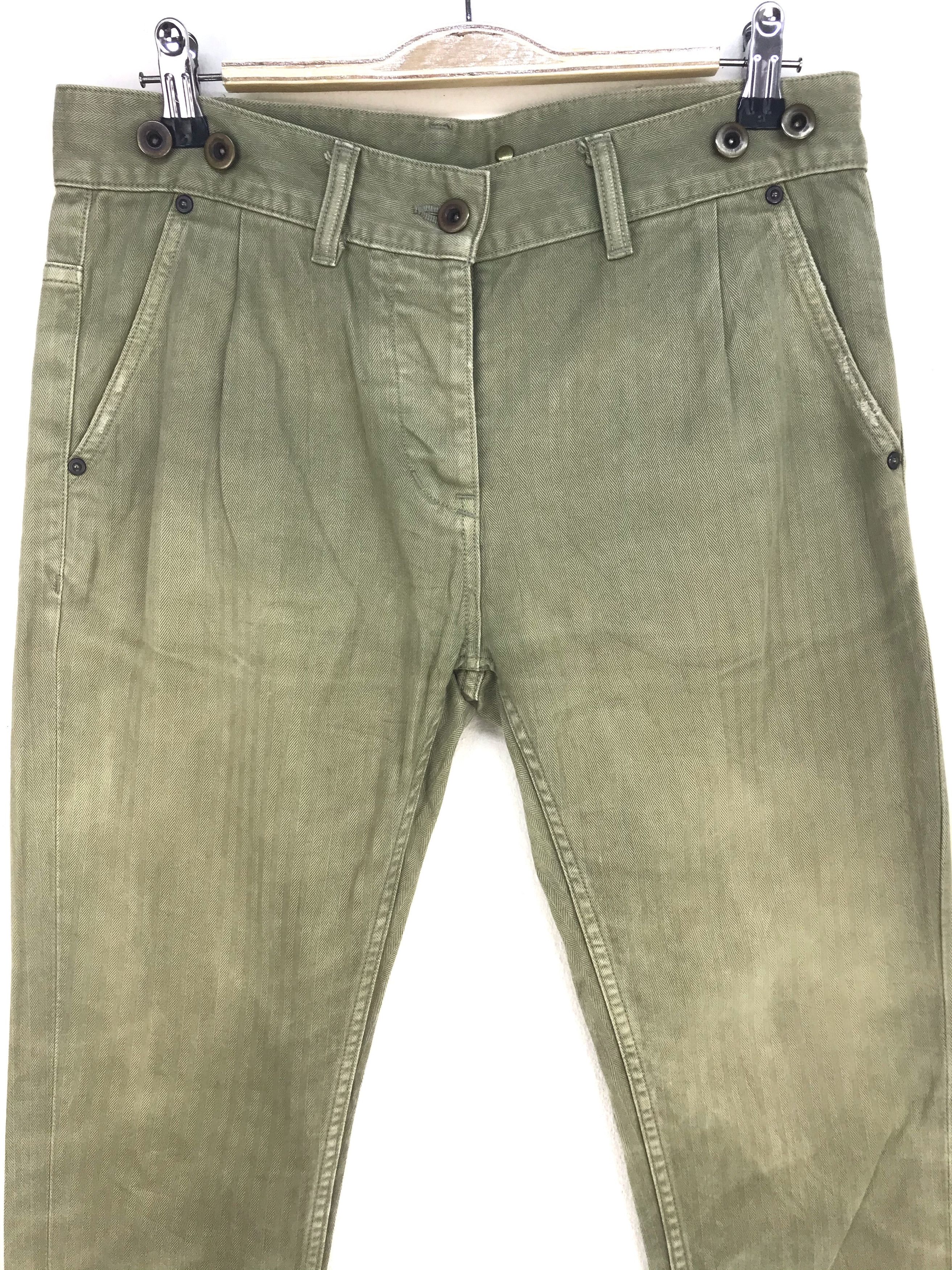Hysteric Glamour DELAVE Olive Green Herringbone Twill Military Pants Size US 32 / EU 48 - 3 Thumbnail