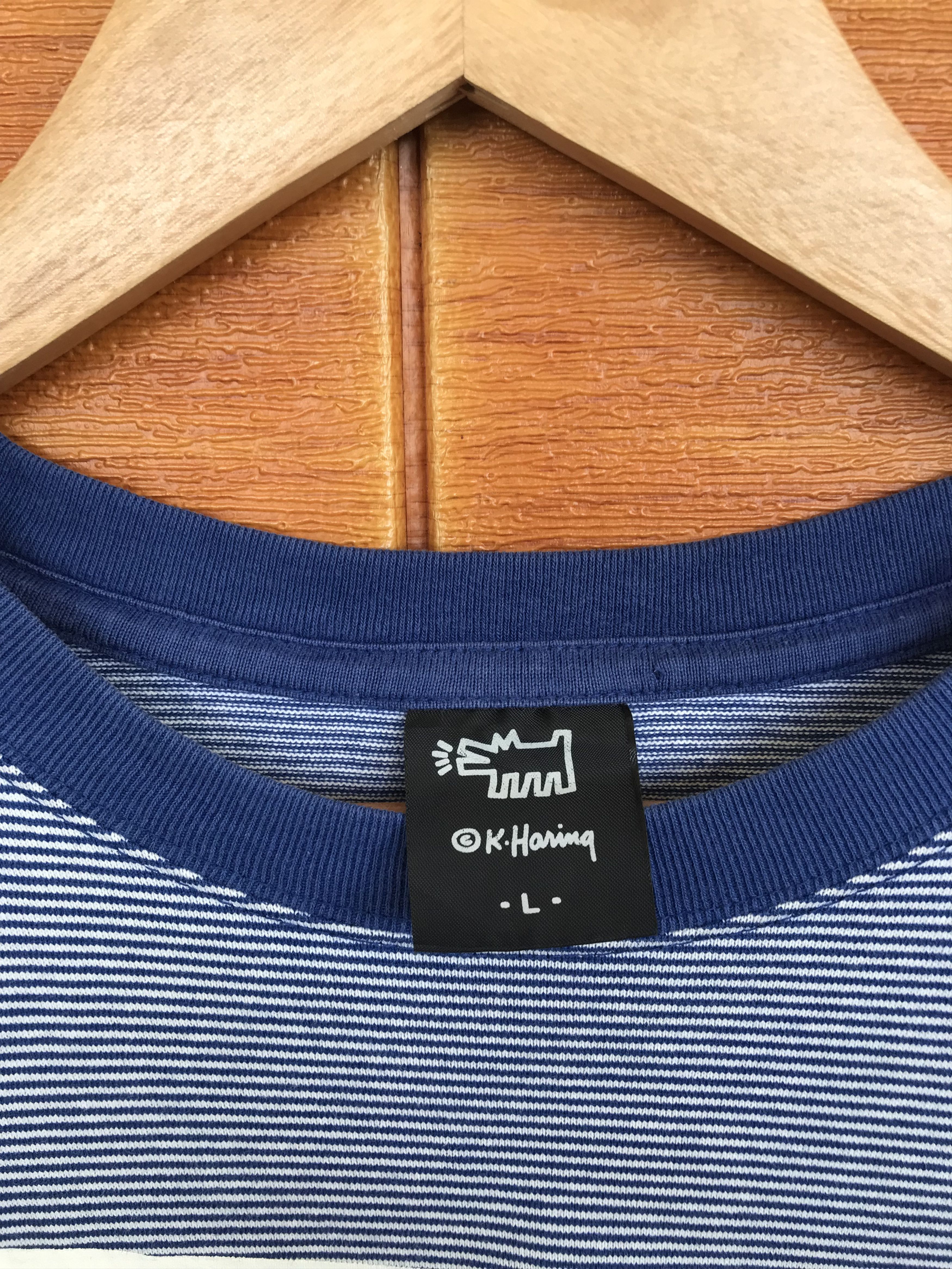 Keith Haring Vintage Keith Haring Pop Art Striped T-Shirt Size US L / EU 52-54 / 3 - 4 Thumbnail