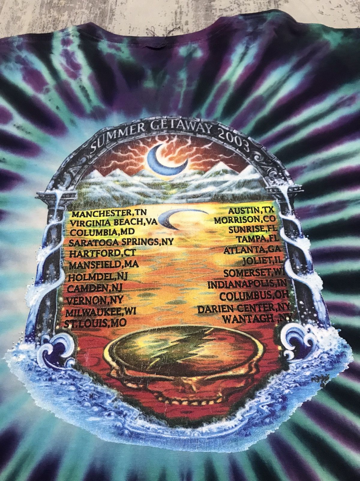 Band Tees × Grateful Dead × Vintage Grateful Dead Summer Getaway Tour Tie Dye Band Shirt Size US L / EU 52-54 / 3 - 5 Thumbnail