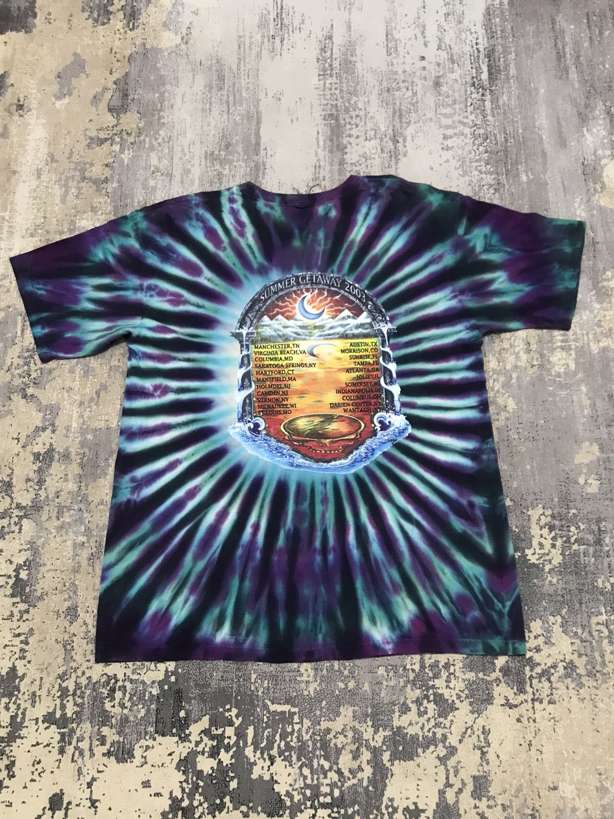 Band Tees × Grateful Dead × Vintage Grateful Dead Summer Getaway Tour Tie Dye Band Shirt Size US L / EU 52-54 / 3 - 2 Thumbnail