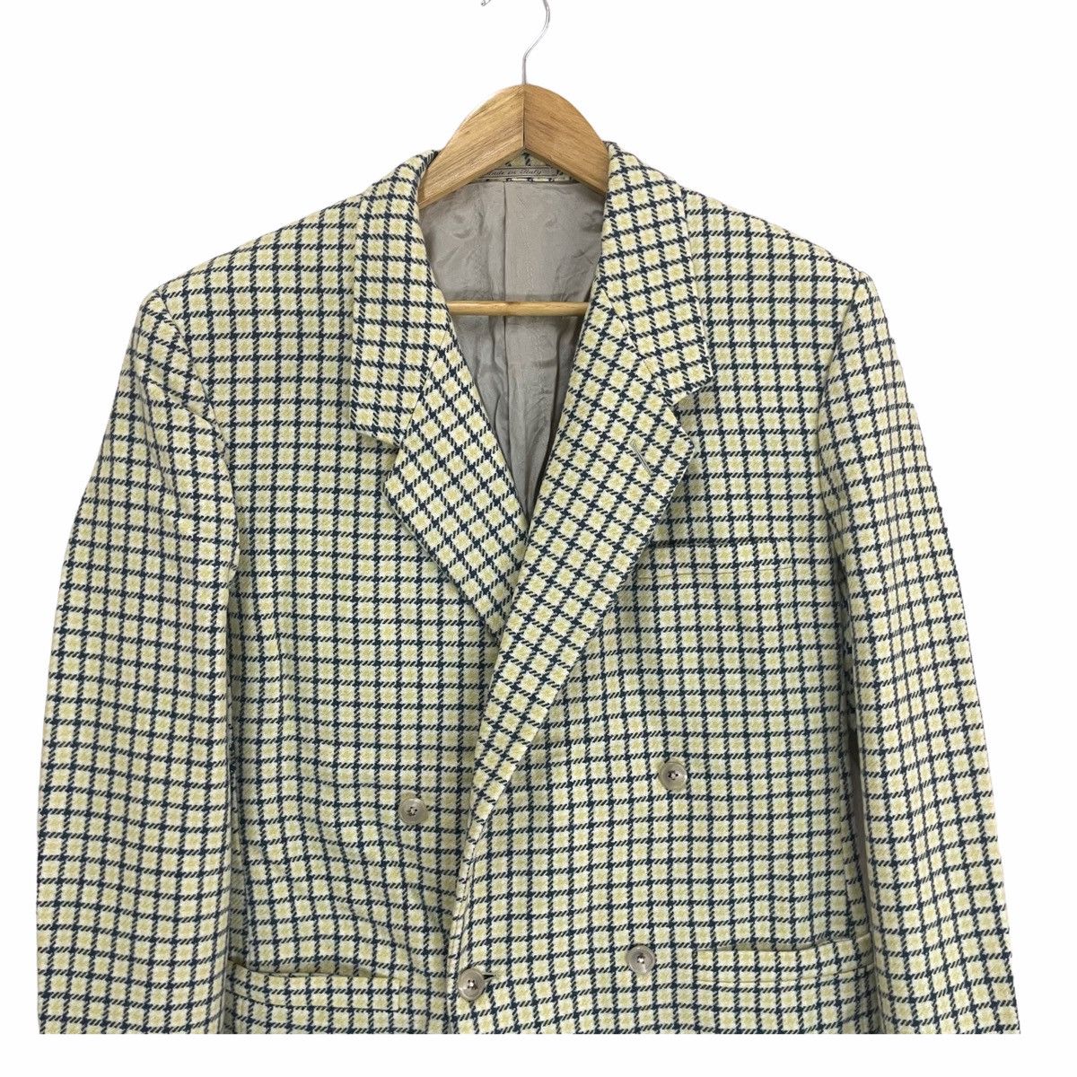 Versace × Vintage 💥 90s Gianni Versace Checker Button Blazer Coat Jacket Size 48R - 4 Thumbnail