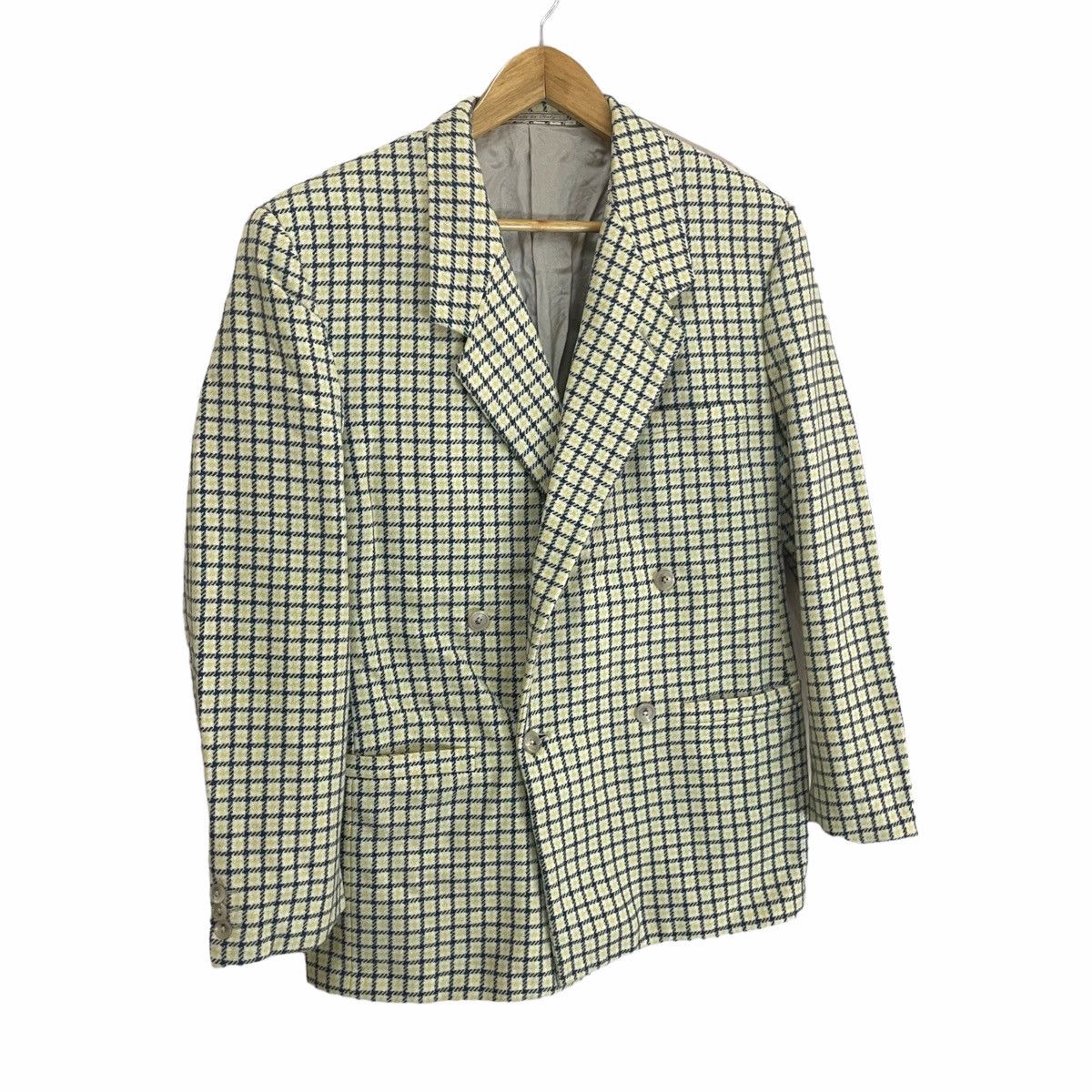 Versace × Vintage 💥 90s Gianni Versace Checker Button Blazer Coat Jacket Size 48R - 2 Thumbnail