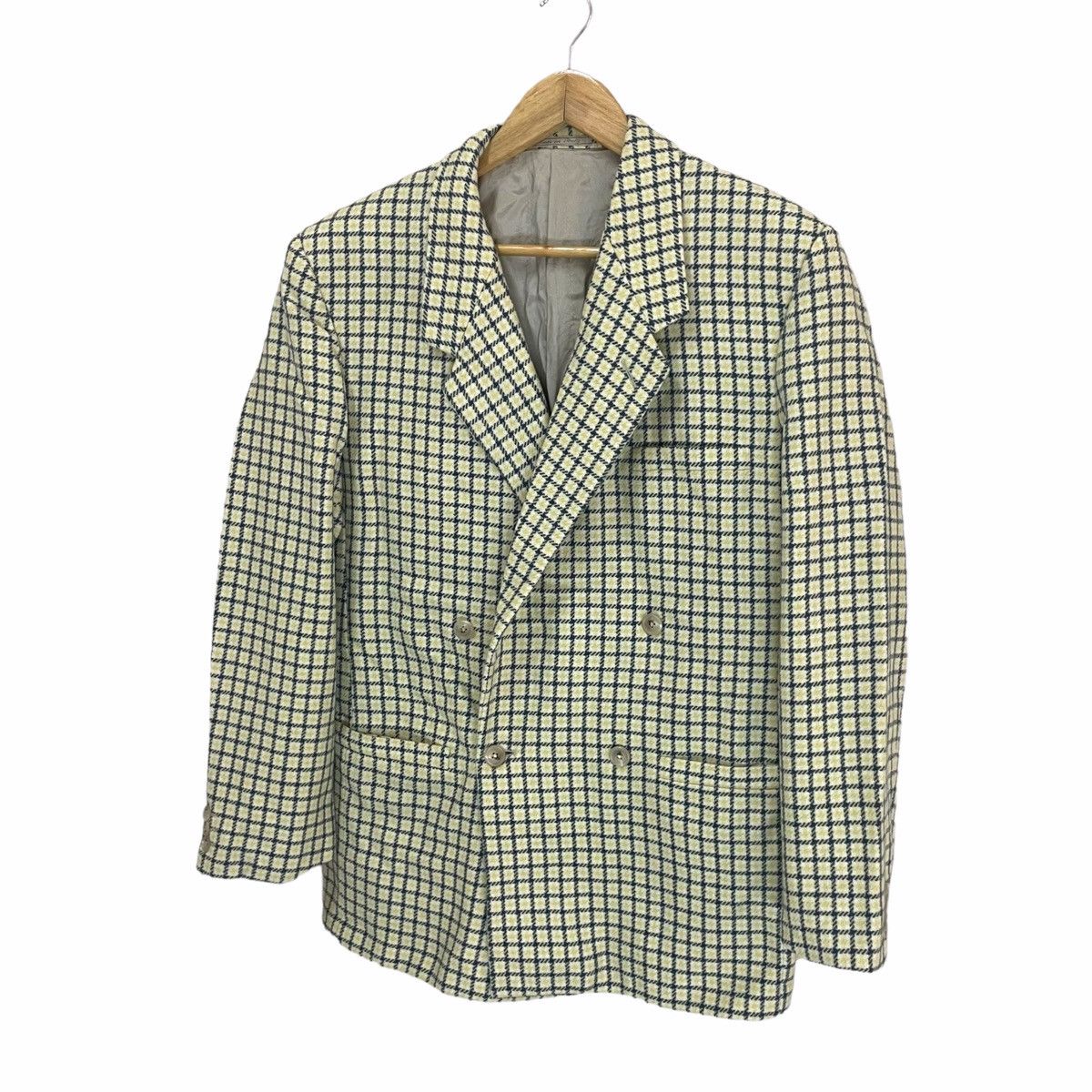 Versace × Vintage 💥 90s Gianni Versace Checker Button Blazer Coat Jacket Size 48R - 3 Thumbnail