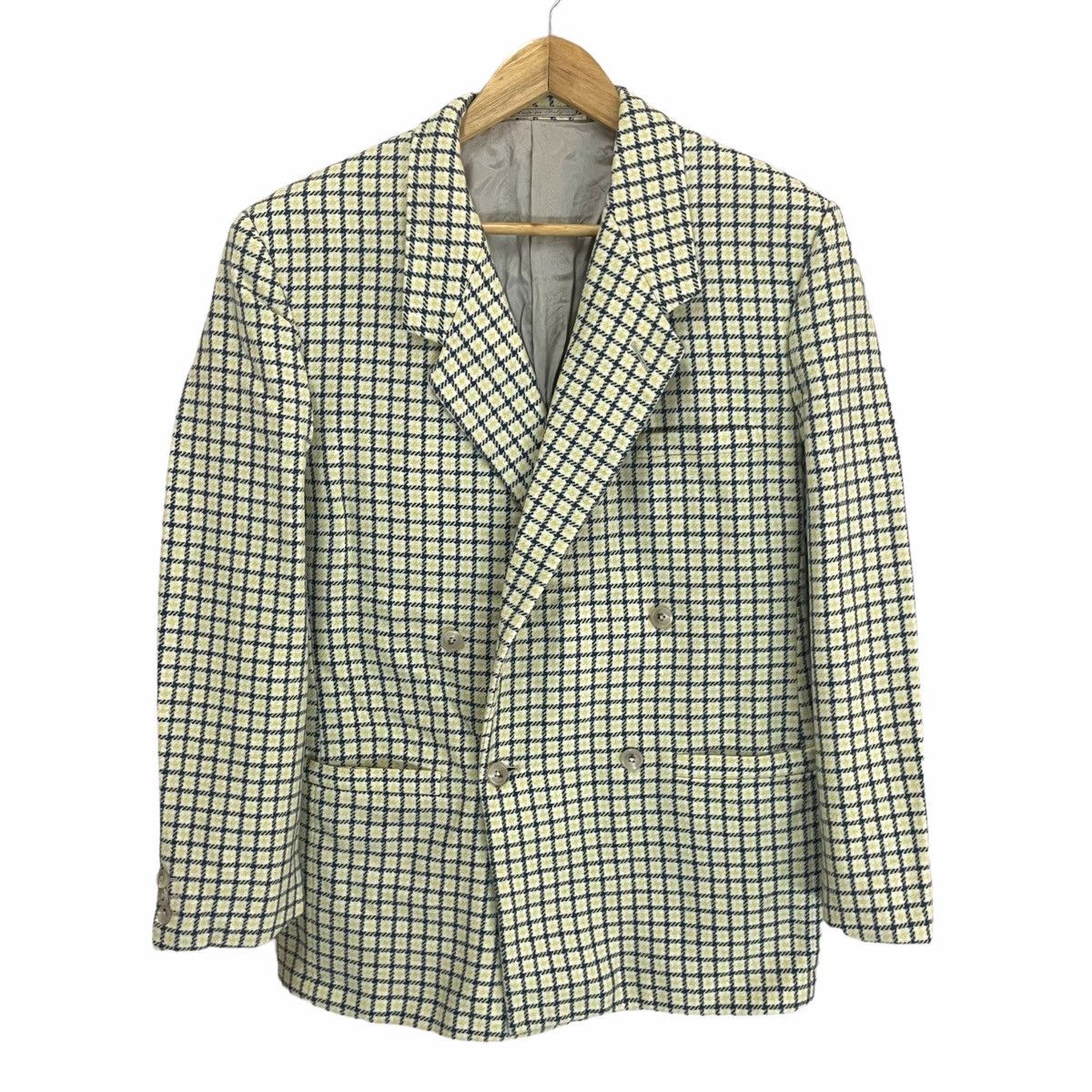 Versace × Vintage 💥 90s Gianni Versace Checker Button Blazer Coat Jacket Size 48R - 1 Thumbnail