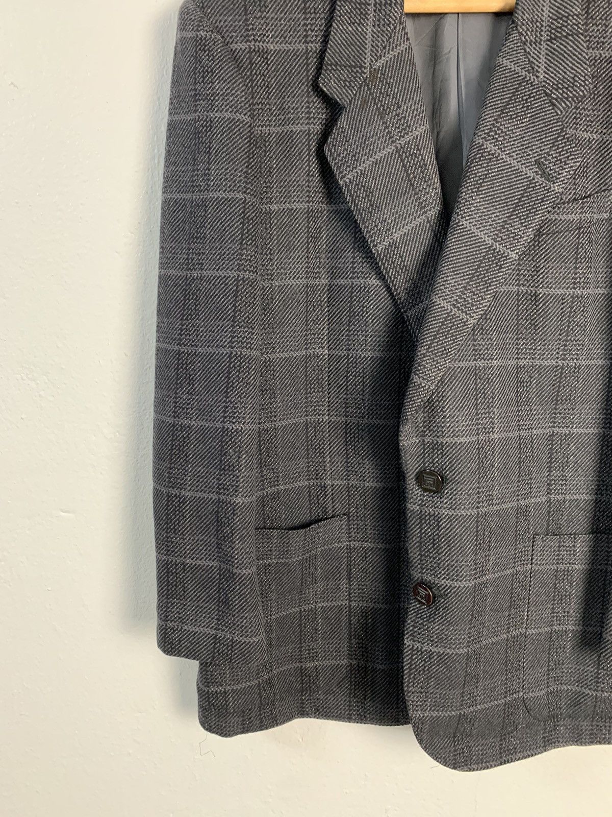 Pierre Balmain Pierre Balmain Checkered Blazer Jacket Size US L / EU 52-54 / 3 - 3 Thumbnail