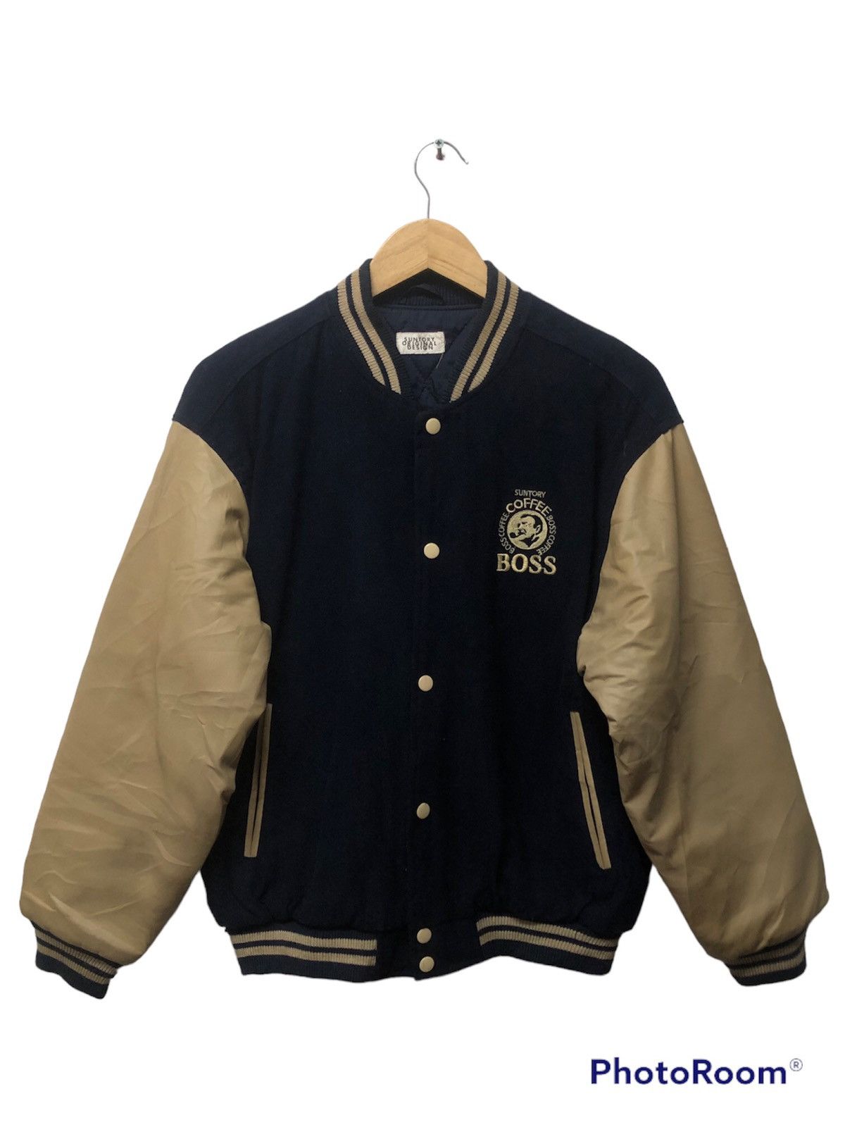 Japanese Brand × Vintage RARE!! VINTAGE SUNTORY COFFEE BOSS WOOL VARSITY JACKET Size US L / EU 52-54 / 3 - 5 Thumbnail