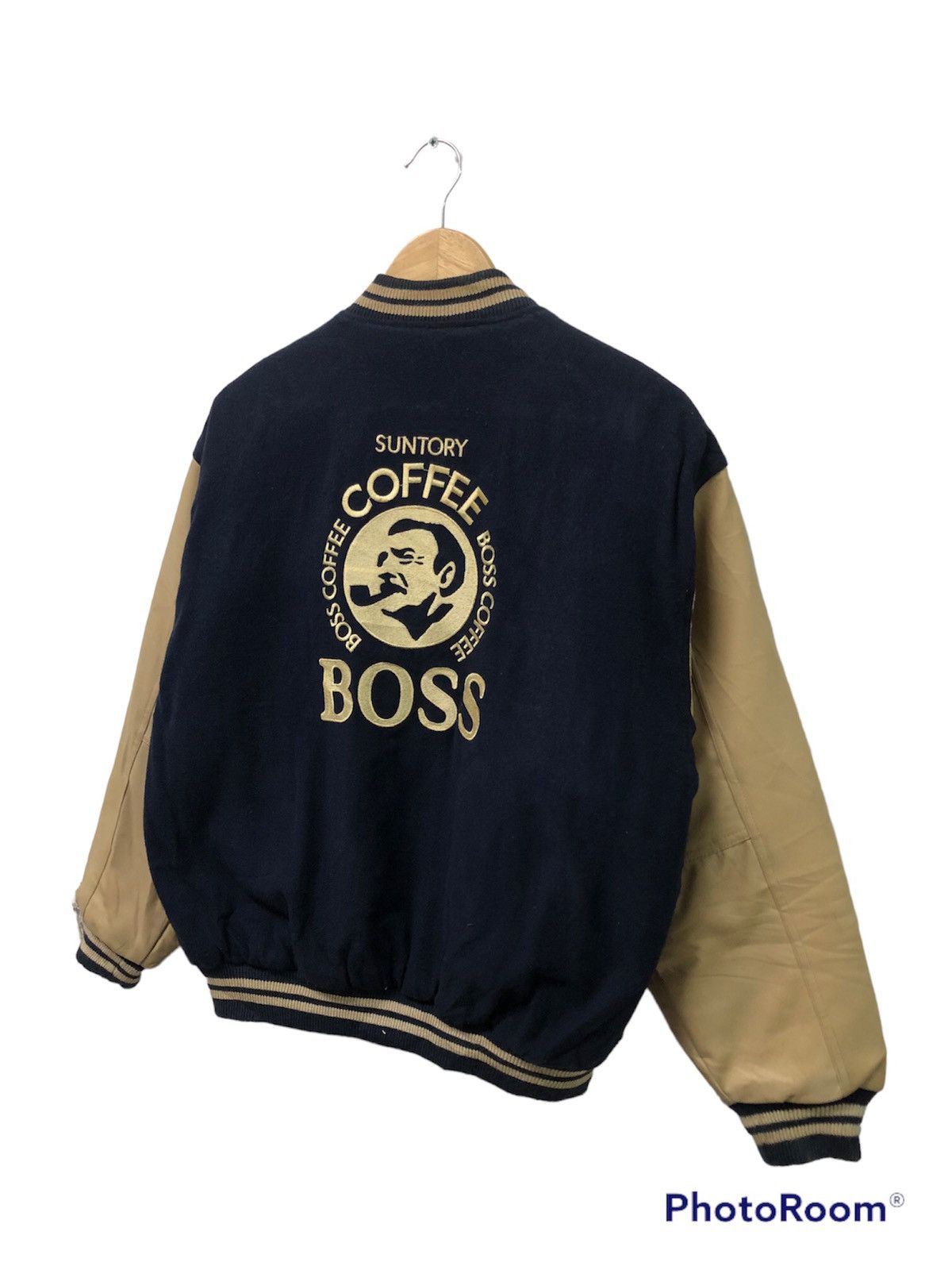 Japanese Brand × Vintage RARE!! VINTAGE SUNTORY COFFEE BOSS WOOL VARSITY JACKET Size US L / EU 52-54 / 3 - 3 Thumbnail