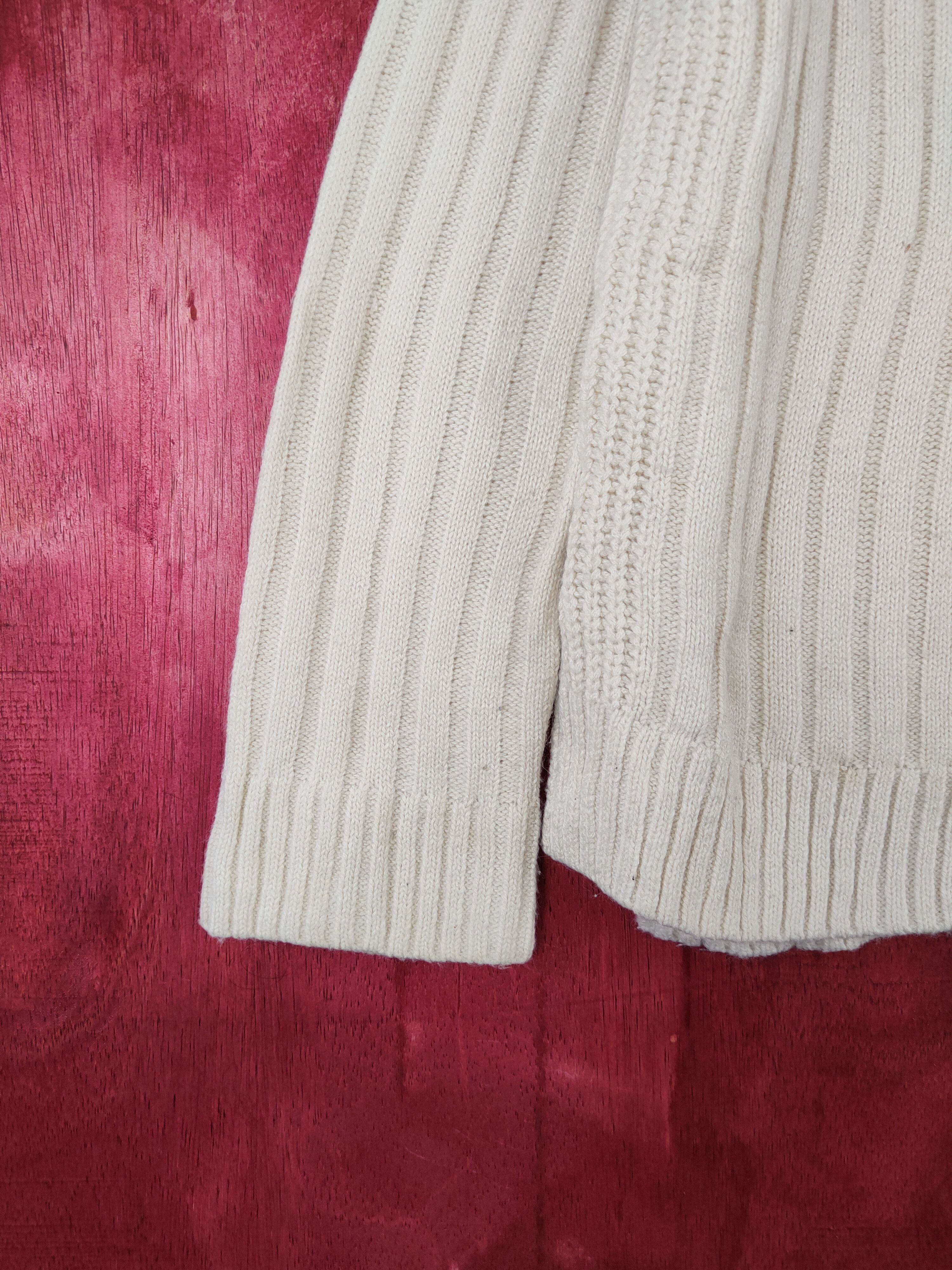 Homespun Knitwear × Japanese Brand HVC Femme Cream Knitwear Sweater #5939 Size M / US 6-8 / IT 42-44 - 4 Thumbnail