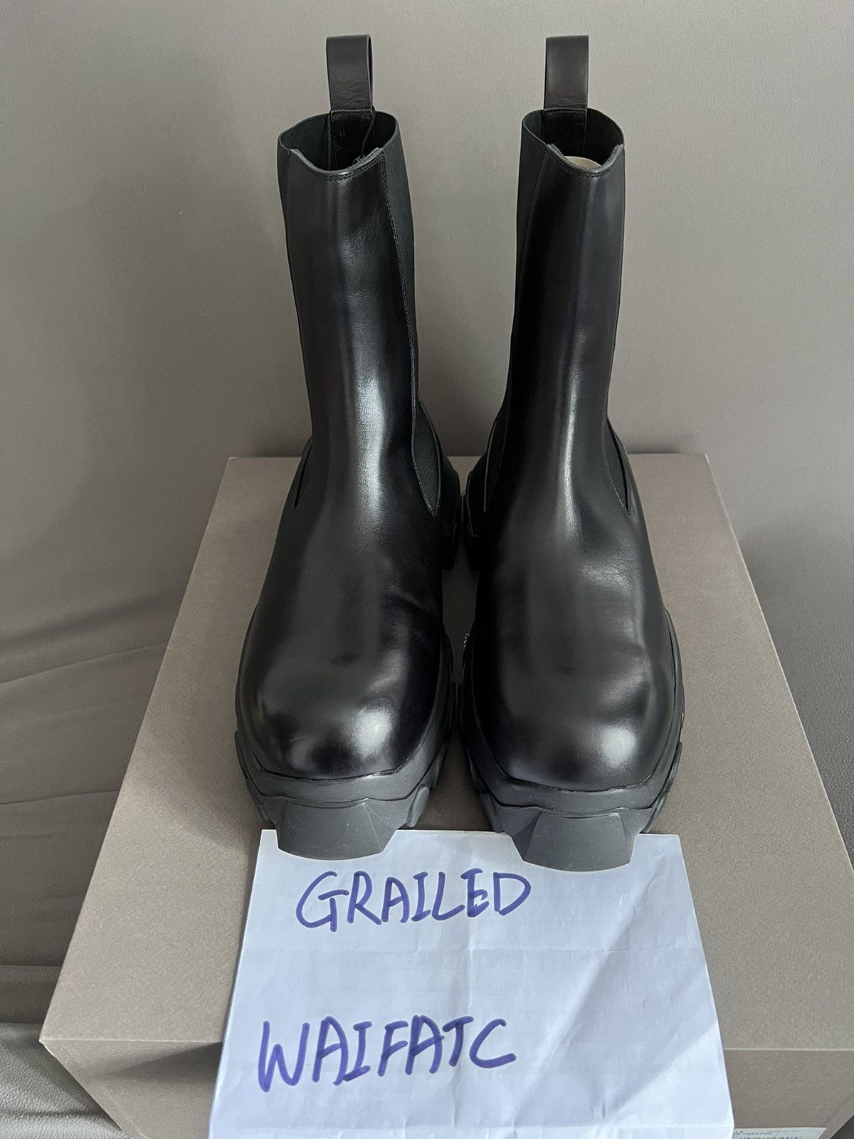 RICK OWENS LEATHER BLACK BEATLE BOZO TRACTOR BOOTS - Boots RICK OWENS LEATHER BLACK BEATLE BOZO TRACTOR BOOTS - Boots
