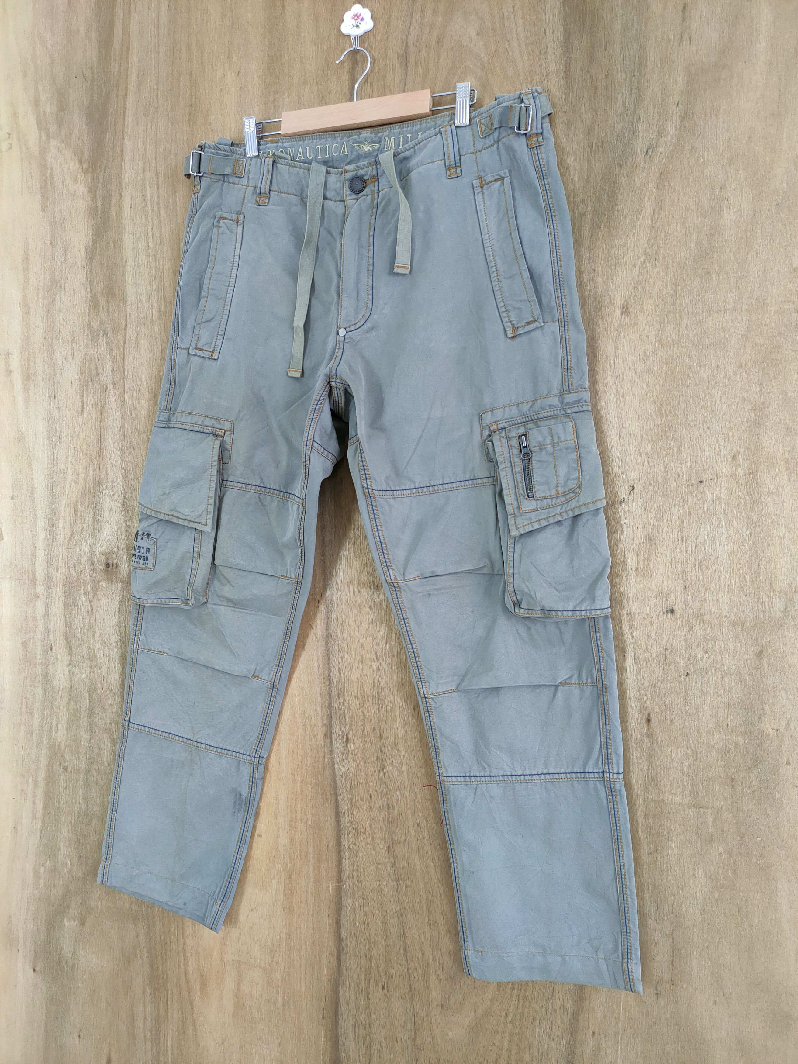 Aeronautica Militare AERONAUTICA MILITARE FADED STAIN BAGGY CARGO PANTS Size US 36 / EU 52 - 20 Thumbnail