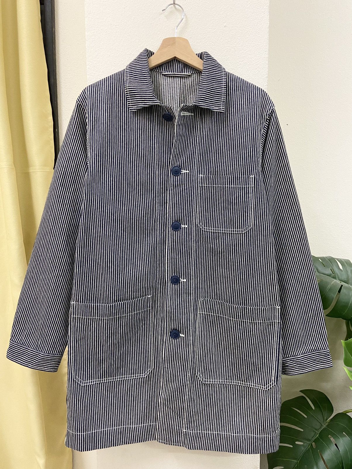 Other Rare GU Long Denim Jacket Hickory Stripe Size US S / EU 44-46 / 1 - 1 Thumbnail
