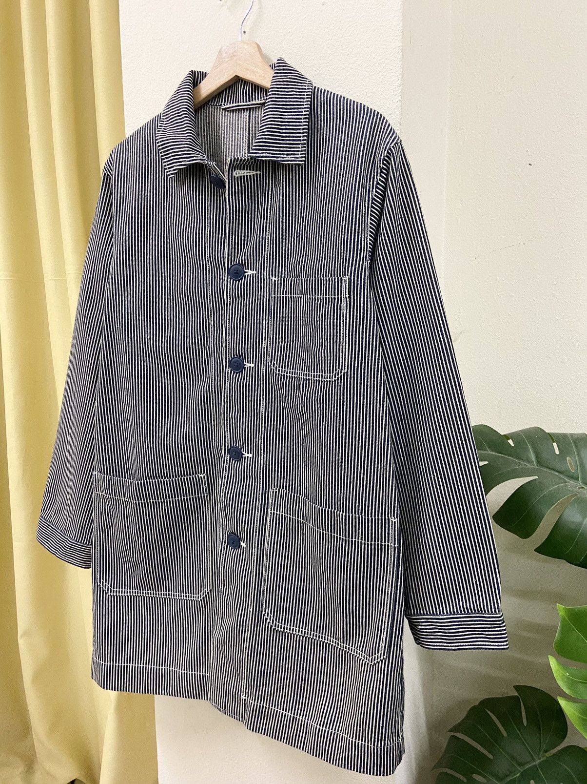 Other Rare GU Long Denim Jacket Hickory Stripe Size US S / EU 44-46 / 1 - 8 Thumbnail