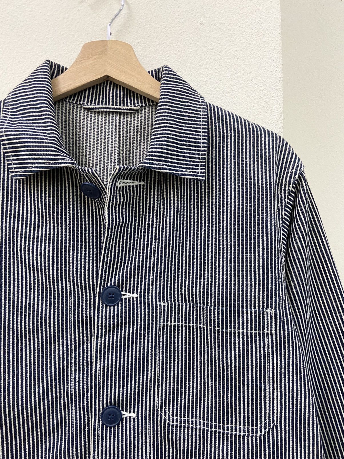 Other Rare GU Long Denim Jacket Hickory Stripe Size US S / EU 44-46 / 1 - 3 Thumbnail