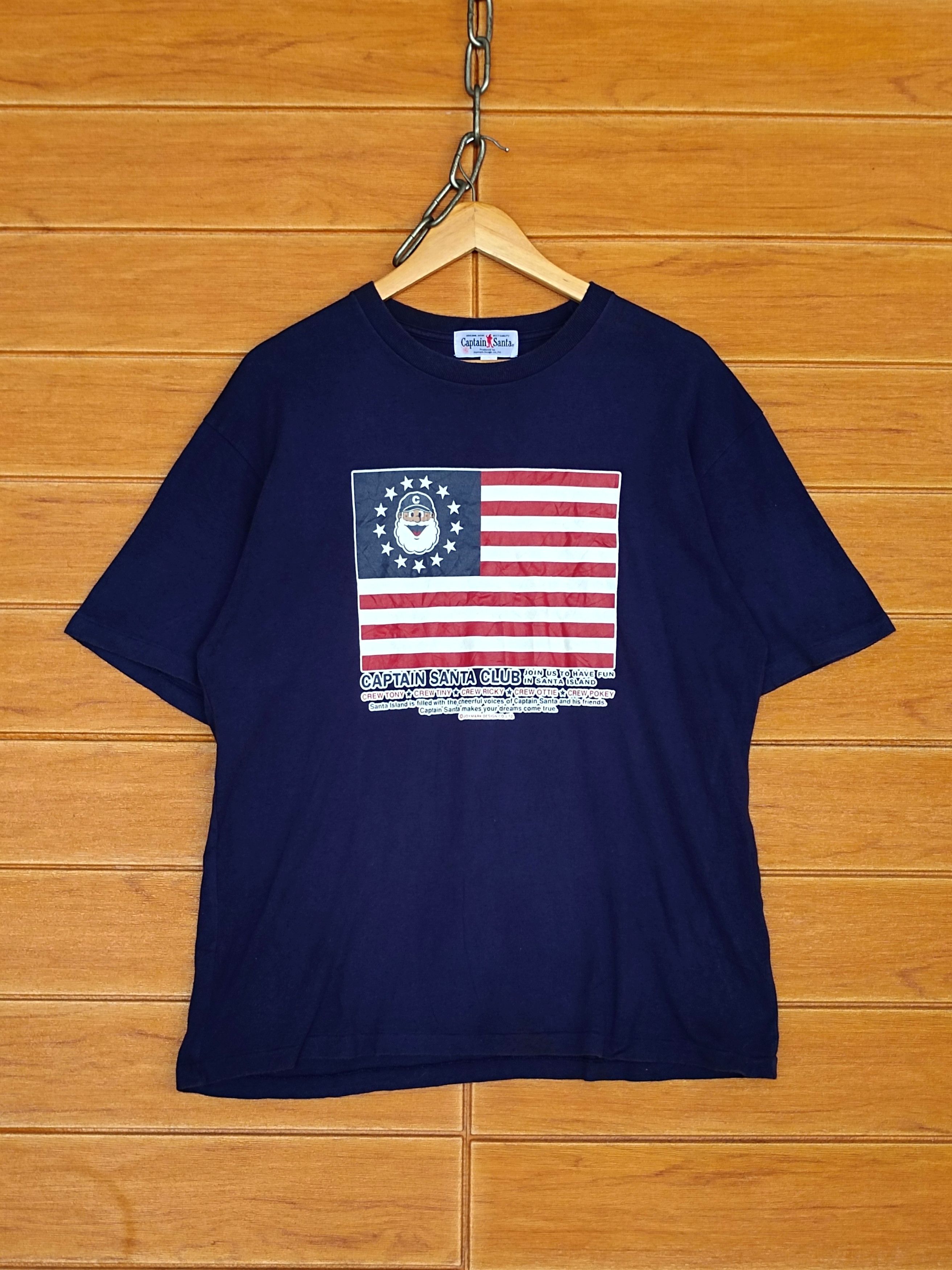 Vintage Vintage Captain Santa Club America Flag T-Shirt Size US M / EU 48-50 / 2 - 1 Thumbnail
