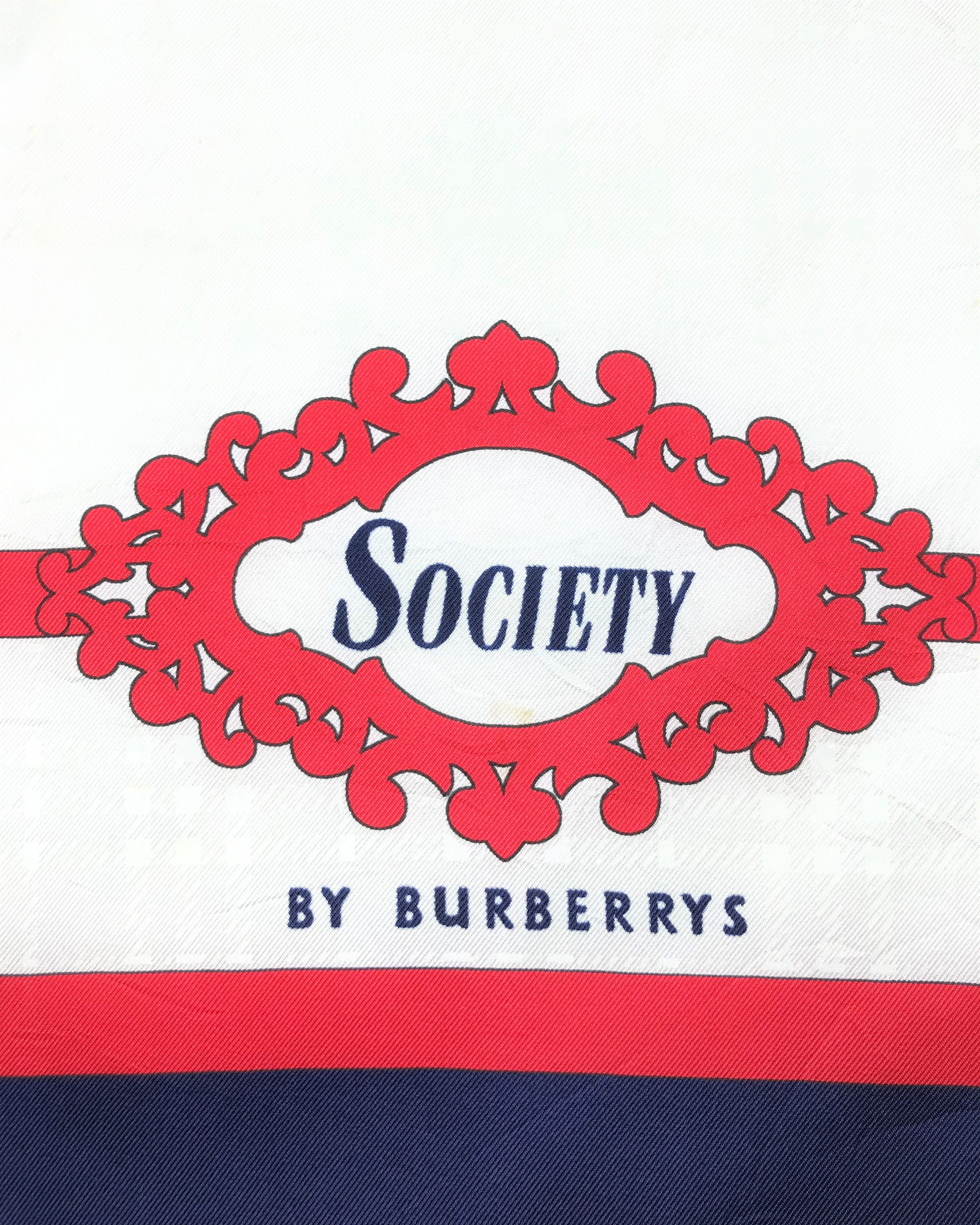 Vintage Burberry silk scarf society hair accessories