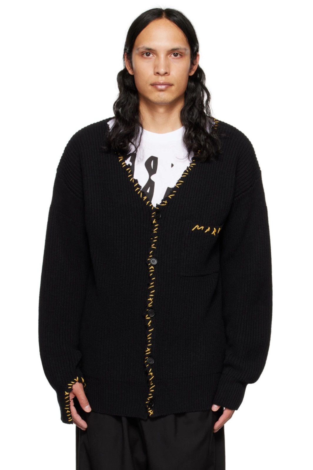 Marni Marni Hand knit logo cardigan Size US M / EU 48-50 / 2 - 7 Thumbnail