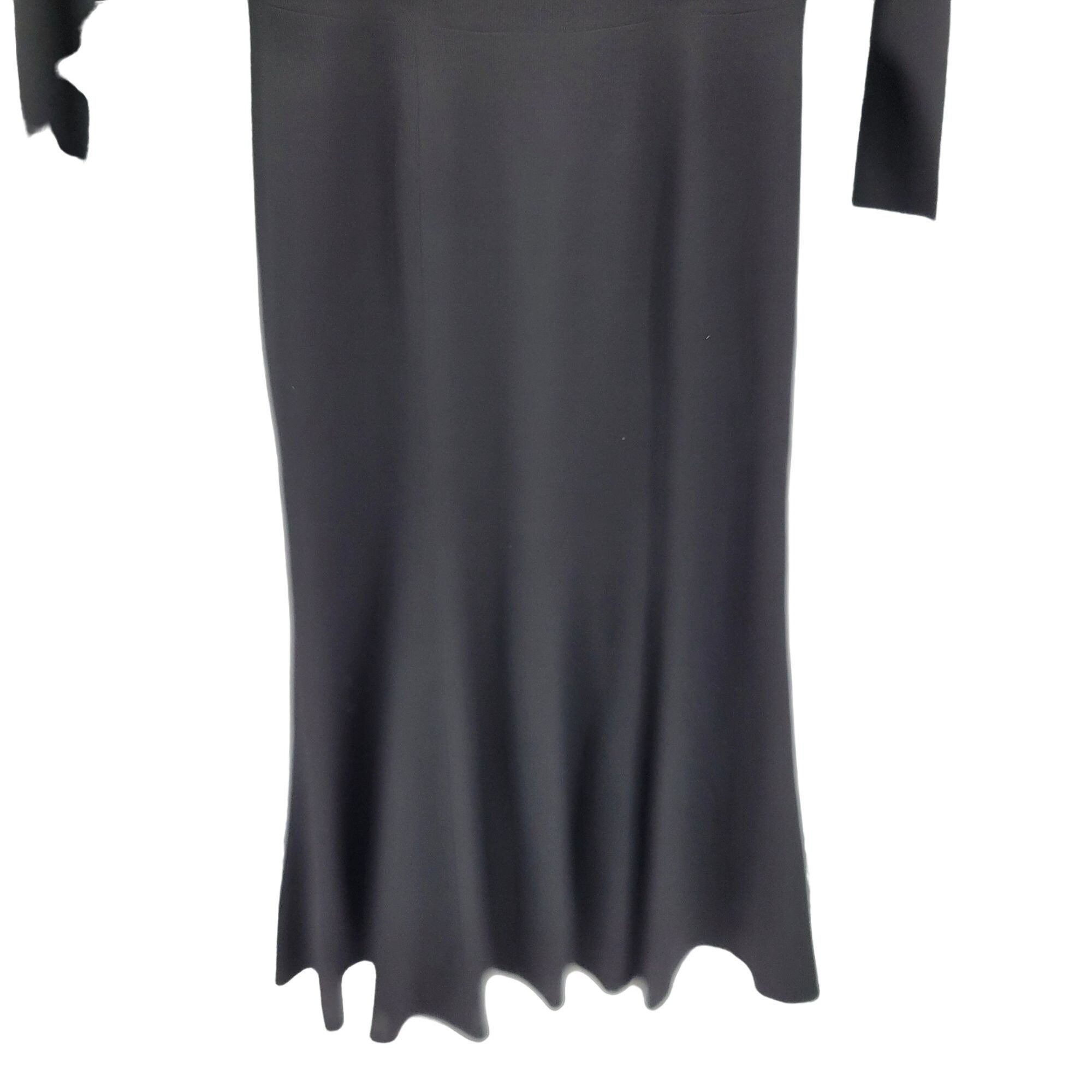 Elie Tahari 80s Tahari Dress Wool Knit Modest Long Sleeve Maxi Black Size M / US 6-8 / IT 42-44 - 9 Thumbnail