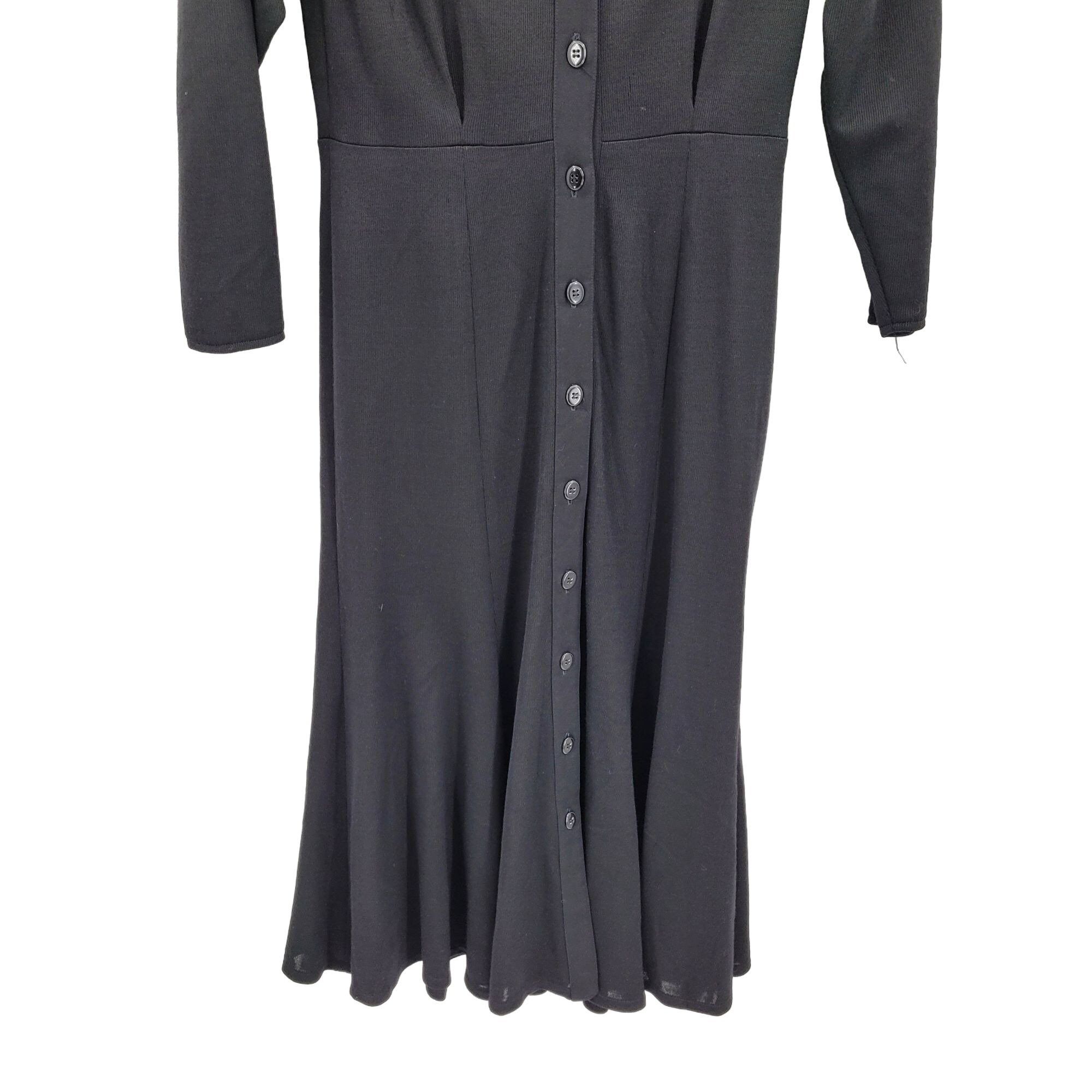Elie Tahari 80s Tahari Dress Wool Knit Modest Long Sleeve Maxi Black Size M / US 6-8 / IT 42-44 - 7 Thumbnail
