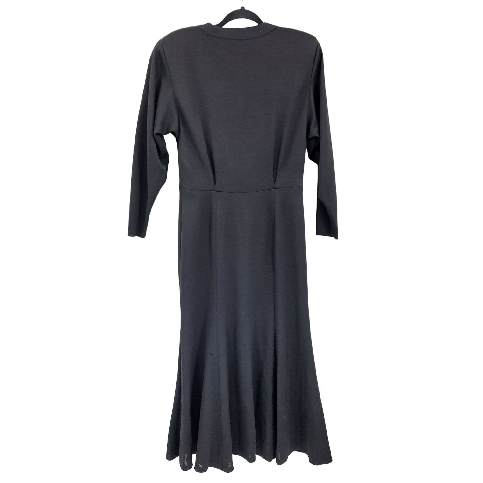 Elie Tahari 80s Tahari Dress Wool Knit Modest Long Sleeve Maxi Black Size M / US 6-8 / IT 42-44 - 5 Thumbnail