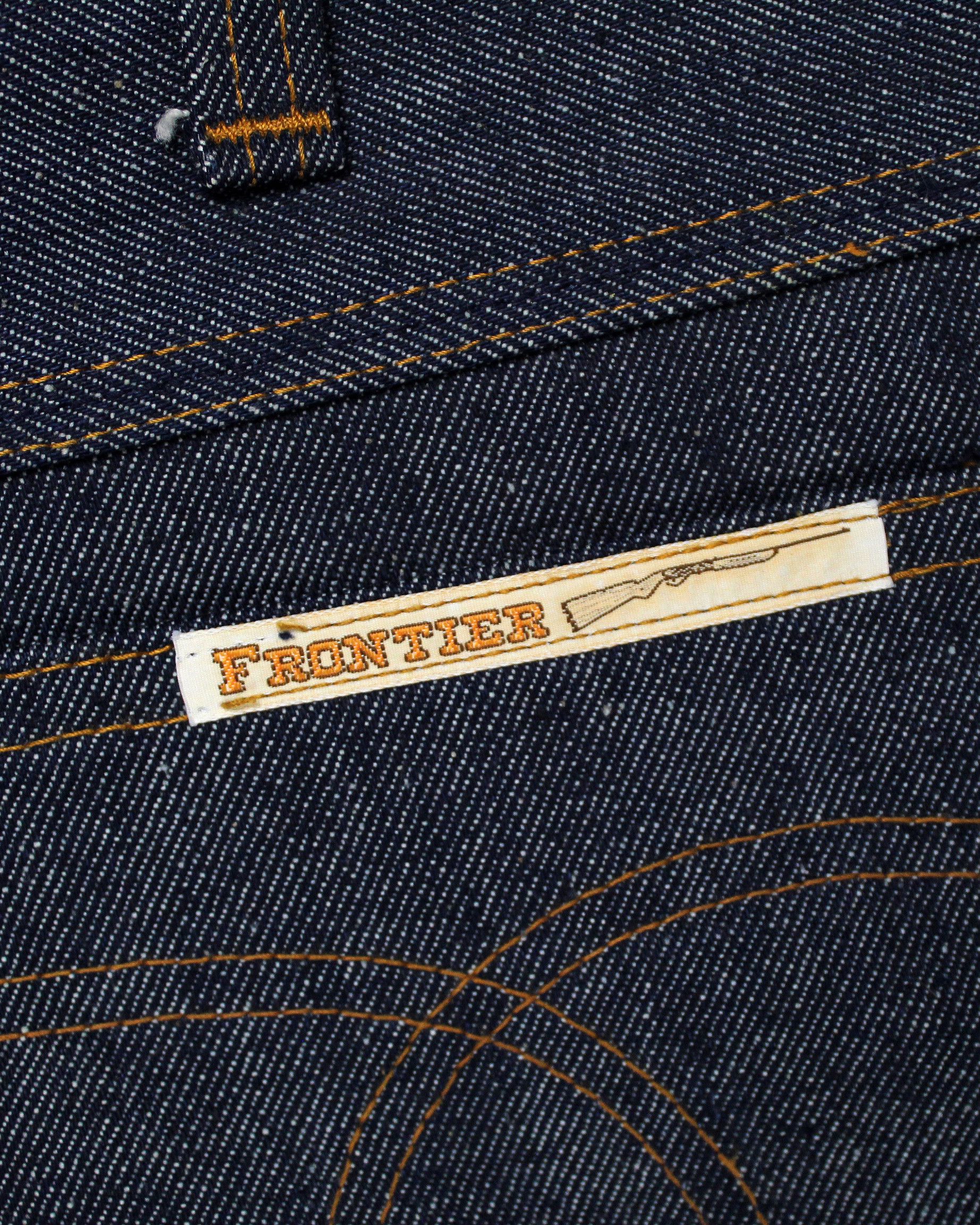 Vintage NOS 70s 80s FRONTIER dark wash bootcut denim jeans DS Size 30" / US 8 / IT 44 - 9 Thumbnail