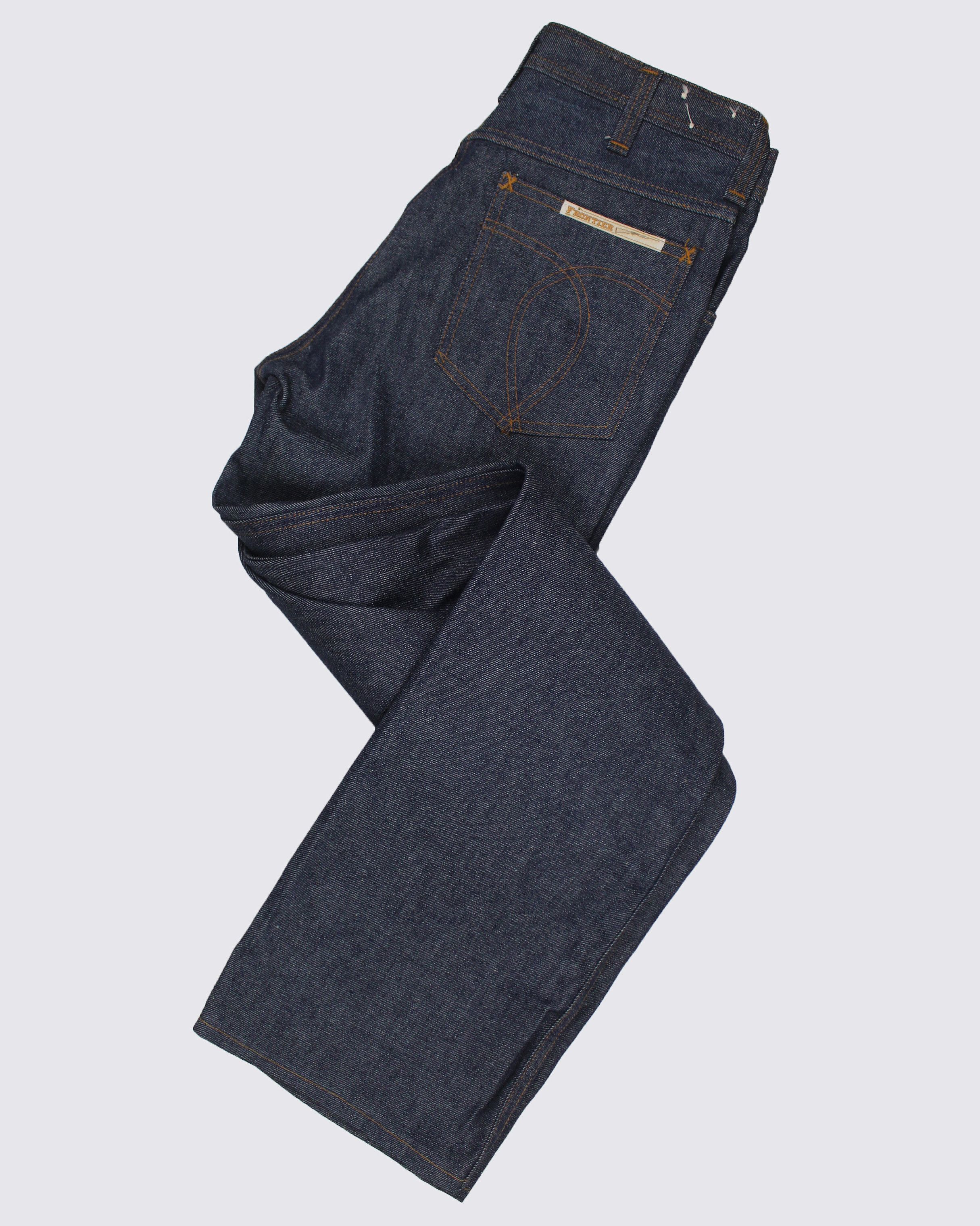 Vintage NOS 70s 80s FRONTIER dark wash bootcut denim jeans DS Size 30" / US 8 / IT 44 - 1 Thumbnail