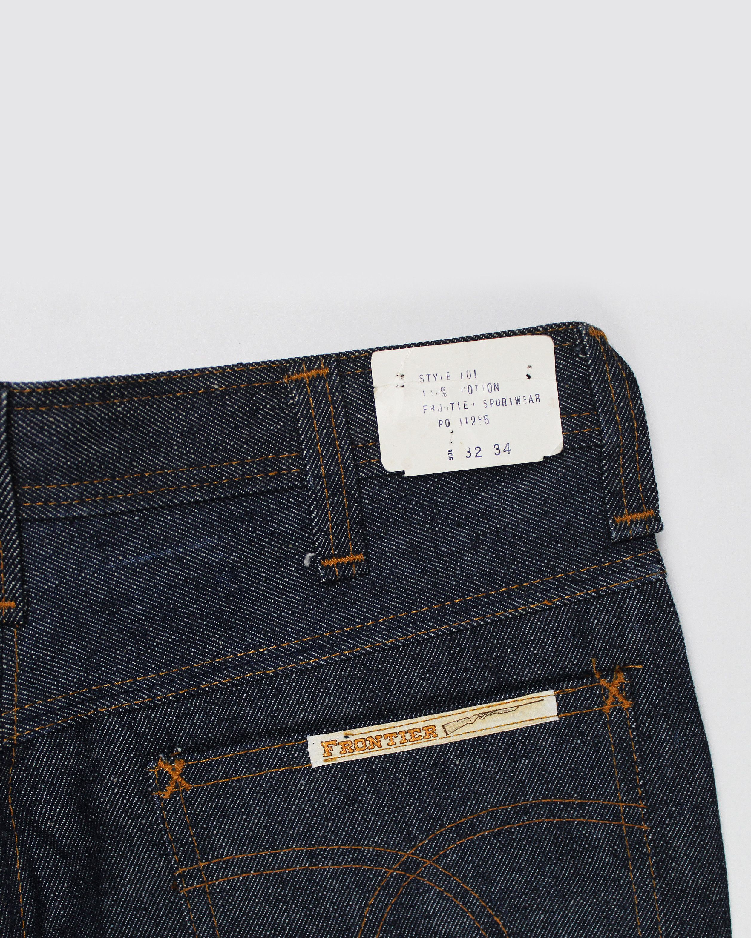 Vintage NOS 70s 80s FRONTIER dark wash bootcut denim jeans DS Size 30" / US 8 / IT 44 - 8 Thumbnail