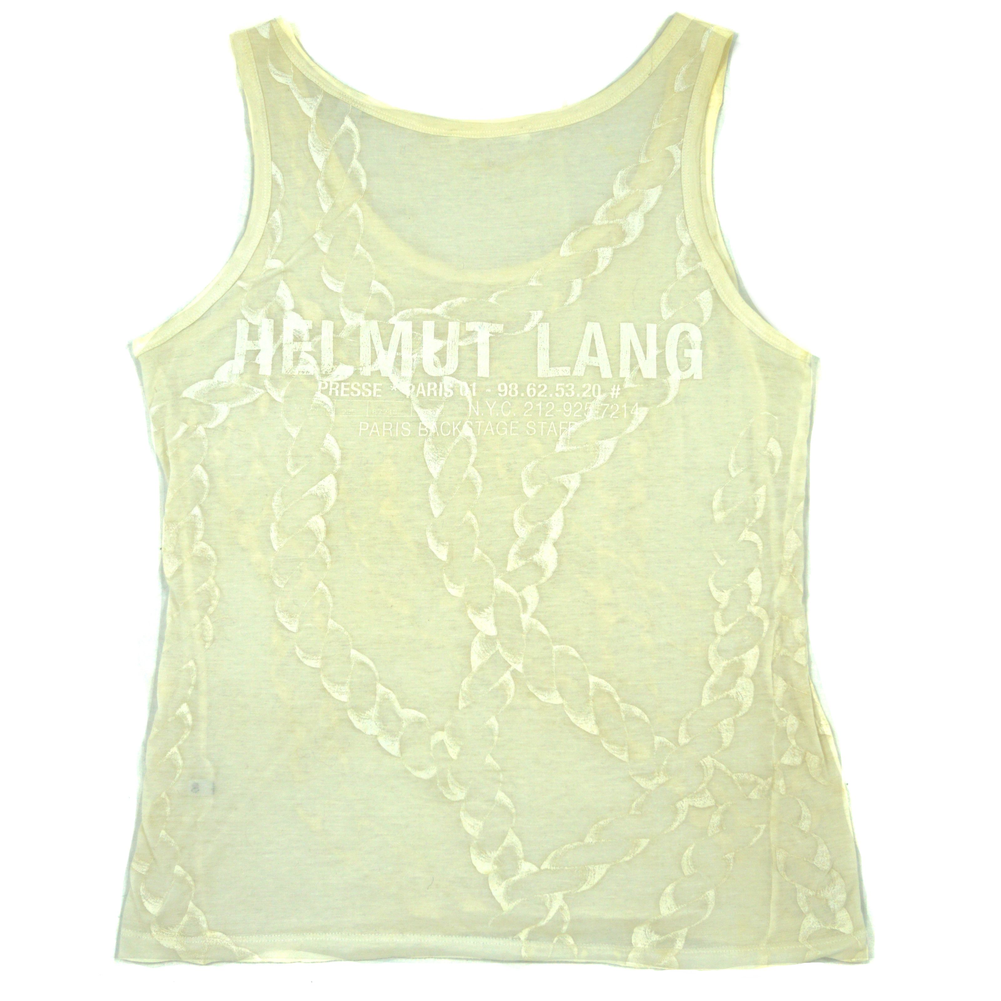 Helmut Lang 1998 メッシュ　タンクトップ Helmut Lang 1998 Ribbed Jersey 'U.S. Lang' Tank Top – ENDYMA