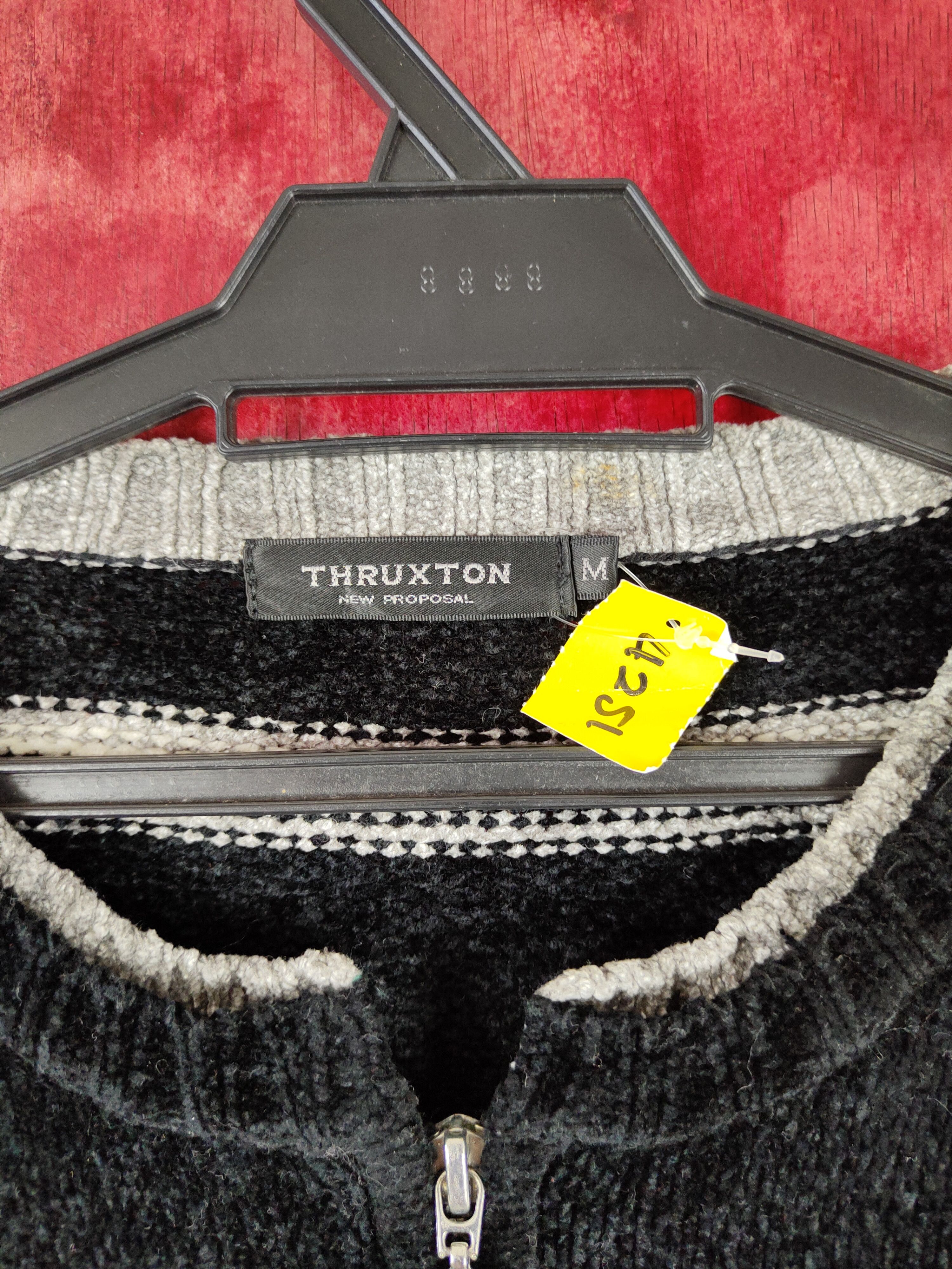 Japanese Brand Thruxton Black stripe sweatshirt Knitwear #S329 Size US M / EU 48-50 / 2 - 8 Thumbnail