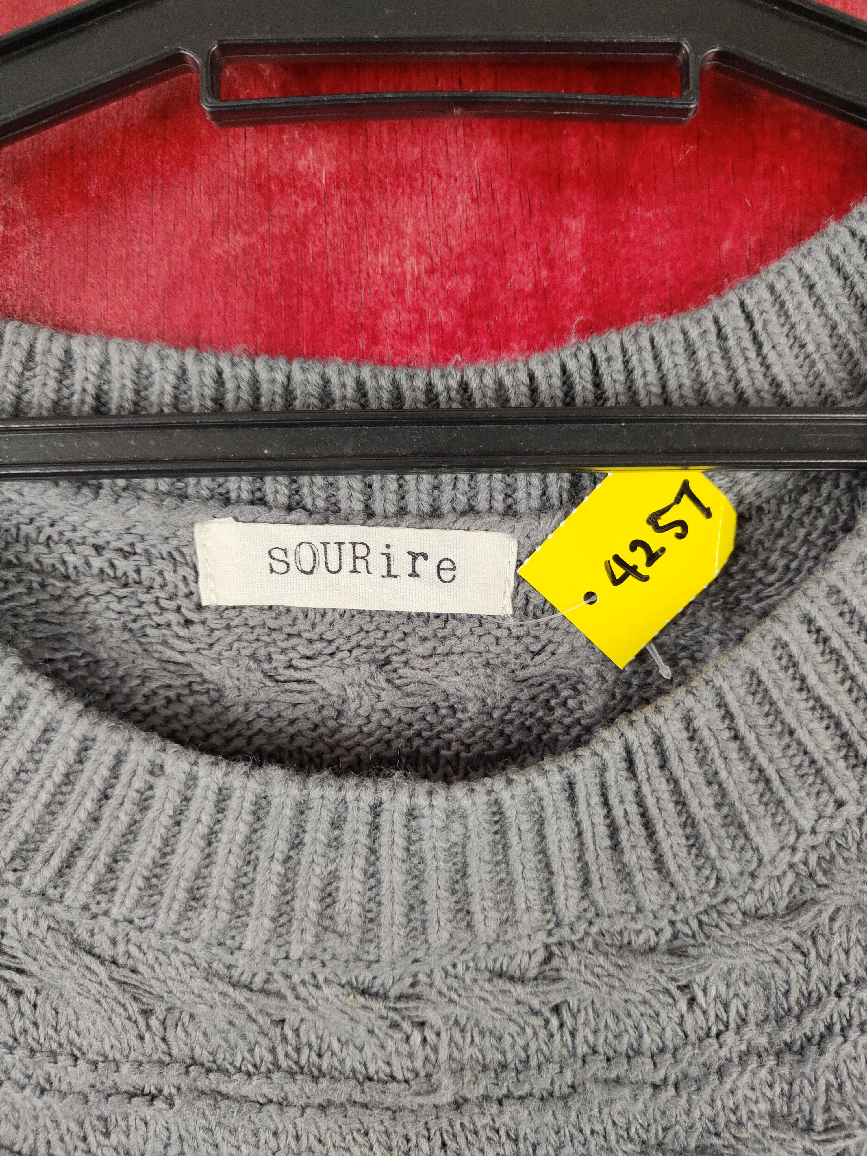 Vintage Sourire Gray/Black Knitwear sweatshirt #4257 Size L / US 10 / IT 46 - 8 Thumbnail