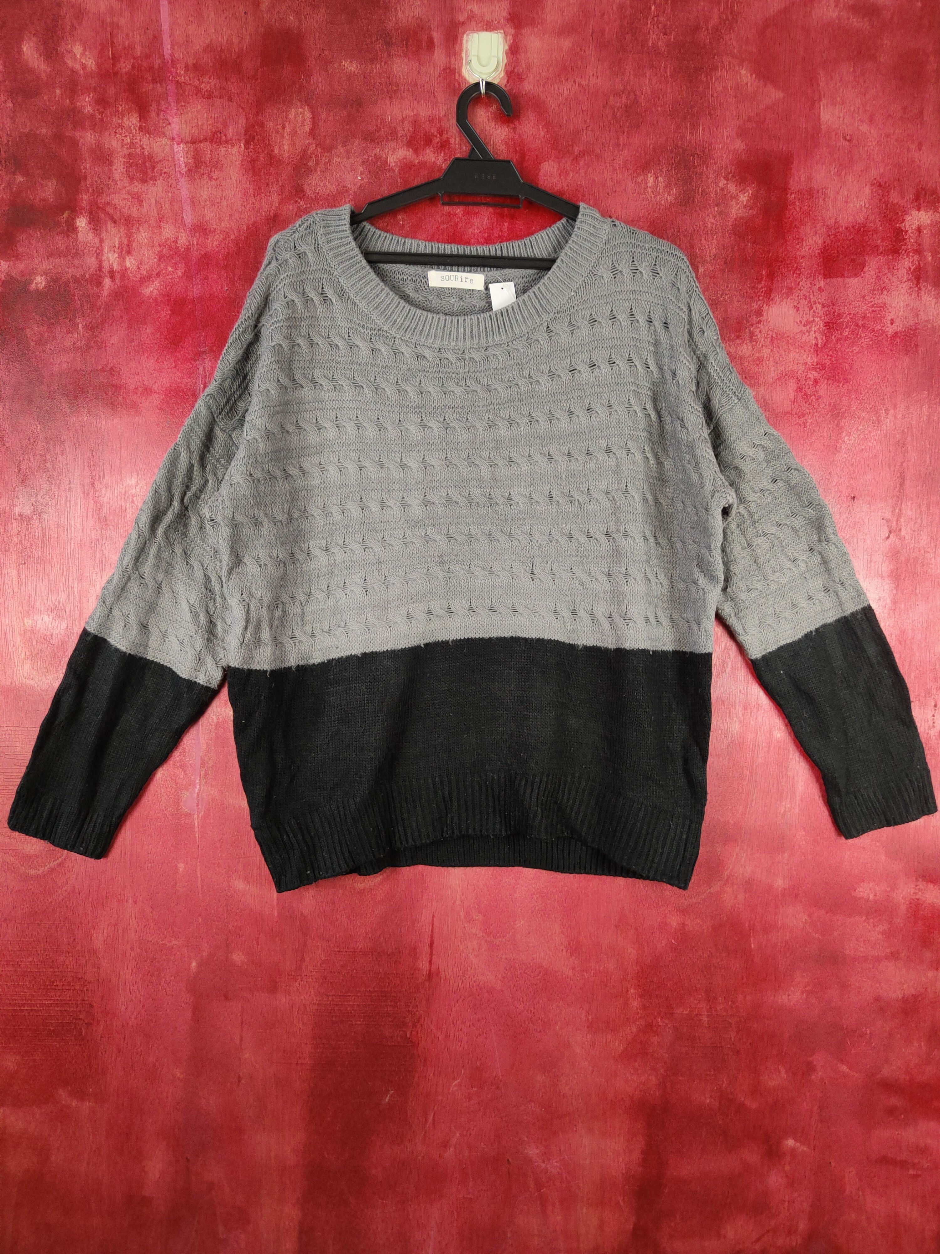 Vintage Sourire Gray/Black Knitwear sweatshirt #4257 Size L / US 10 / IT 46 - 1 Thumbnail