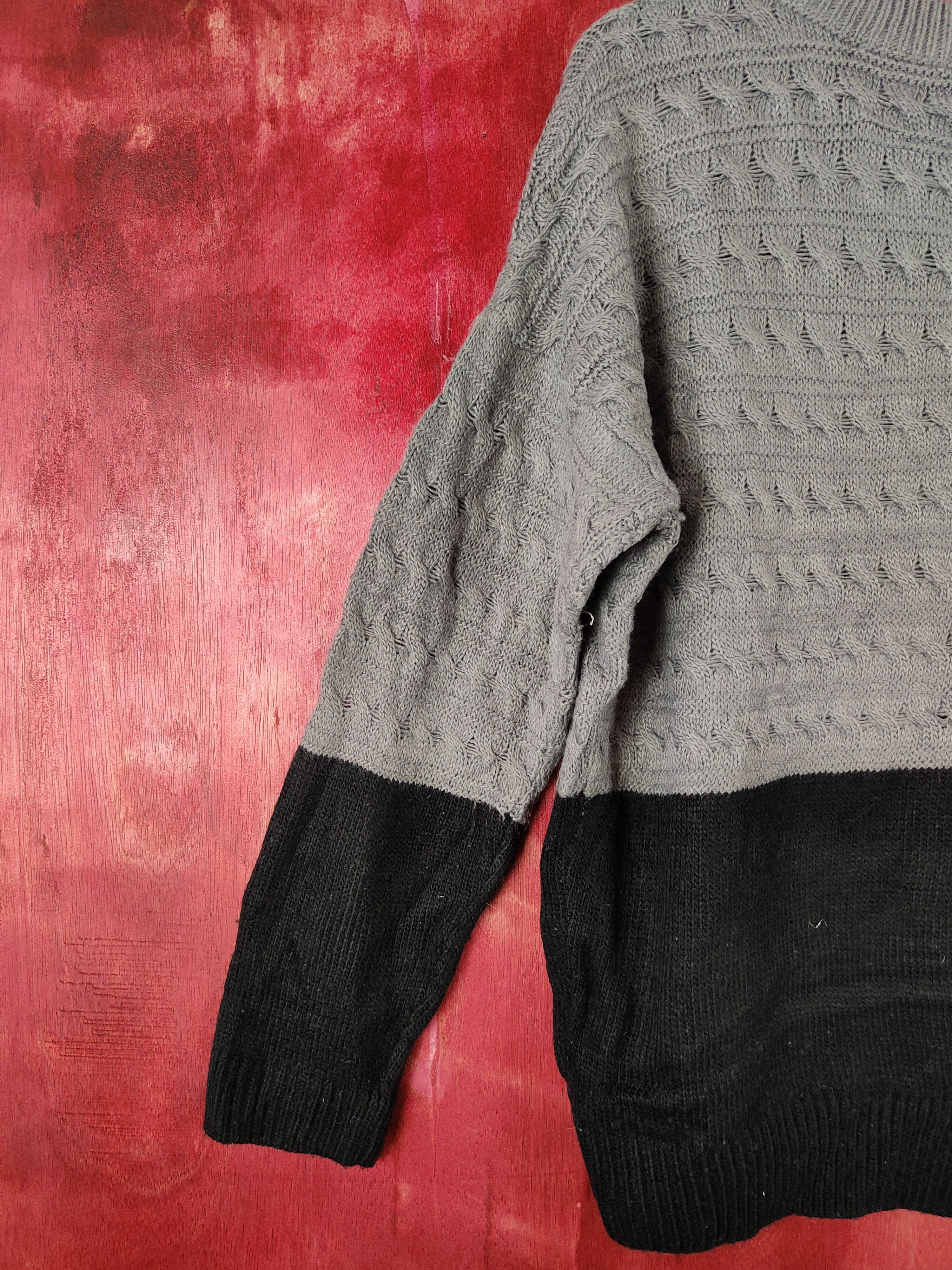 Vintage Sourire Gray/Black Knitwear sweatshirt #4257 Size L / US 10 / IT 46 - 6 Thumbnail