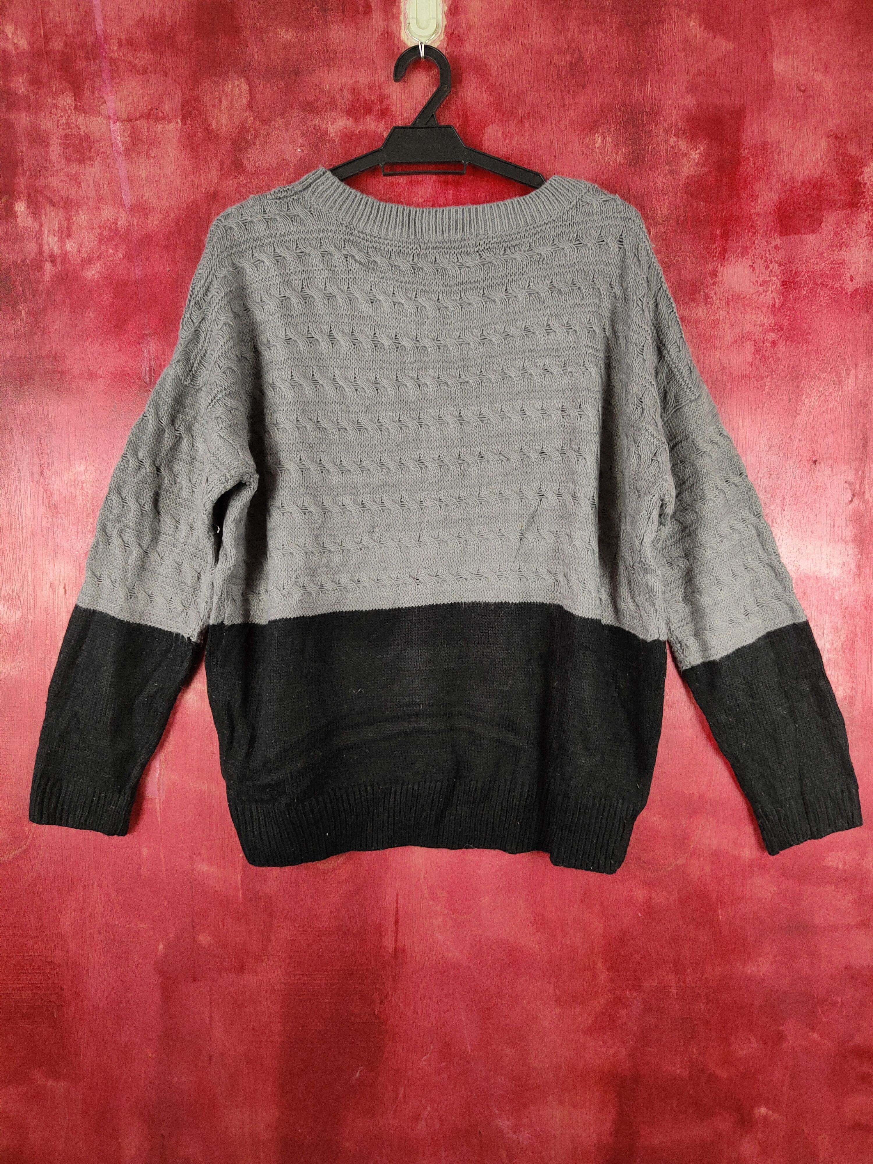 Vintage Sourire Gray/Black Knitwear sweatshirt #4257 Size L / US 10 / IT 46 - 5 Thumbnail