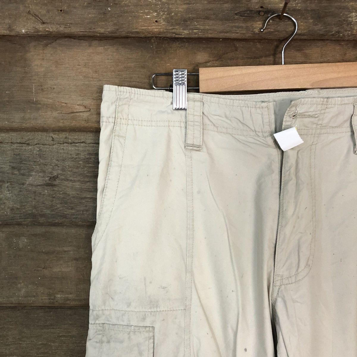 Japanese Brand Uniqlo White dirty multi pocket tactical Cargo Pants #4614 Size US 33 - 4 Thumbnail