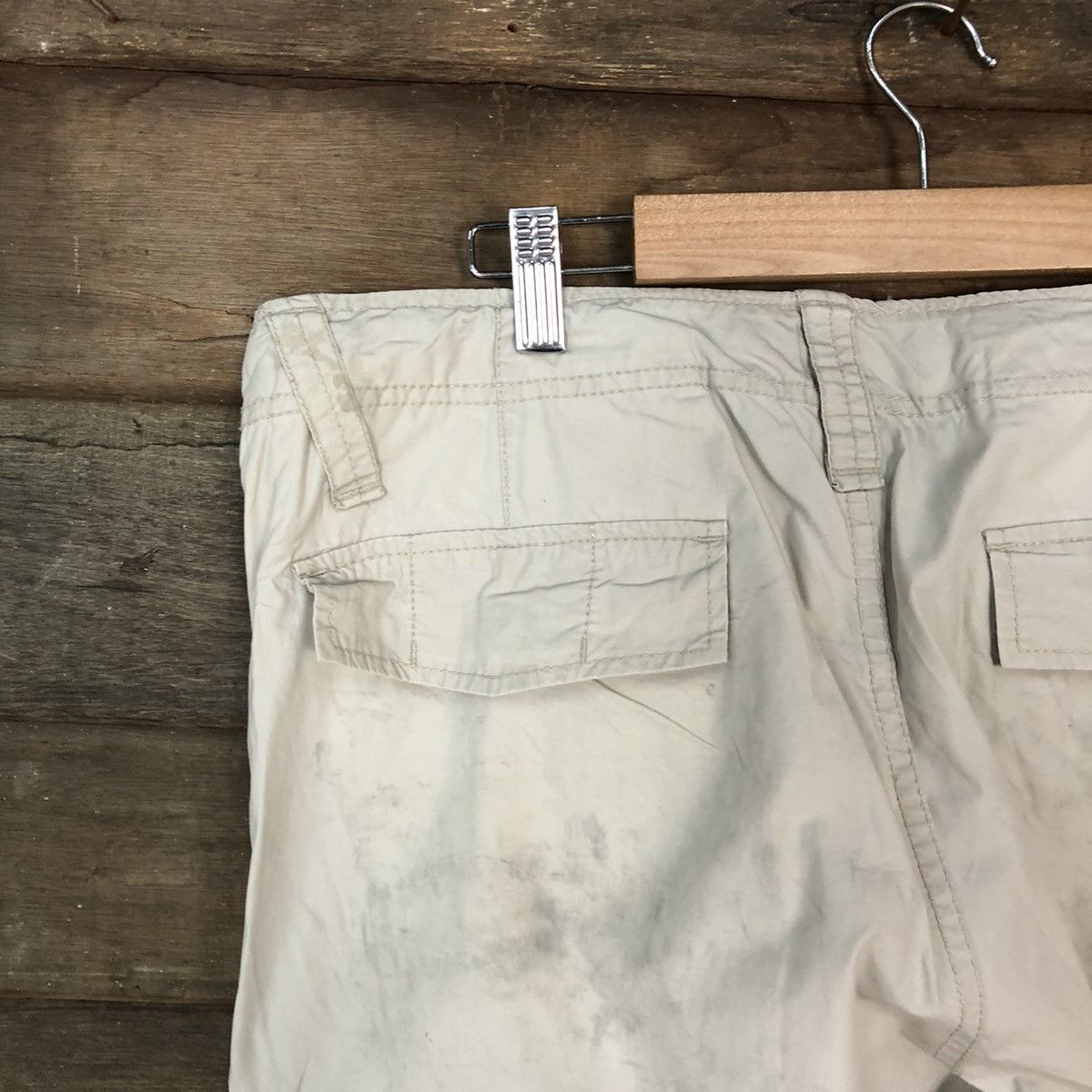 Japanese Brand Uniqlo White dirty multi pocket tactical Cargo Pants #4614 Size US 33 - 14 Thumbnail