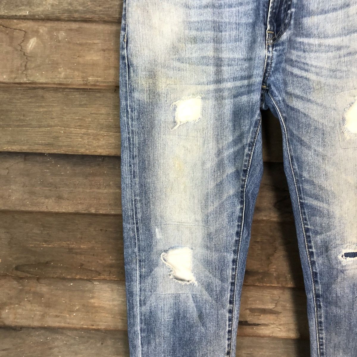 Uniqlo Uniqlo japan ripped distressed patchwork denim Pants #4607 Size US 32 / EU 48 - 6 Thumbnail