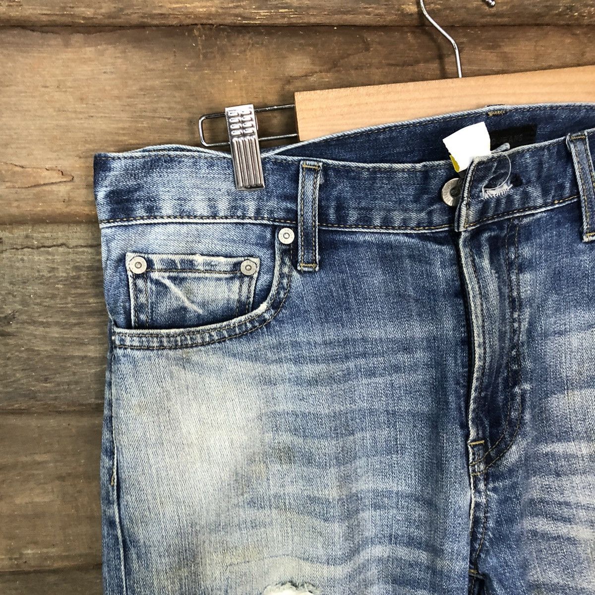 Uniqlo Uniqlo japan ripped distressed patchwork denim Pants #4607 Size US 32 / EU 48 - 4 Thumbnail